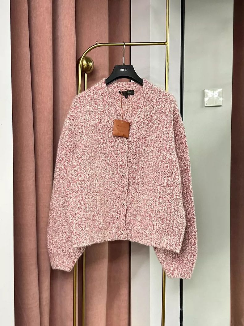Loro Piana LORO PIANA A pink knit cardigan in a woman's color Size L / US 10 / IT 46 - 1 Thumbnail