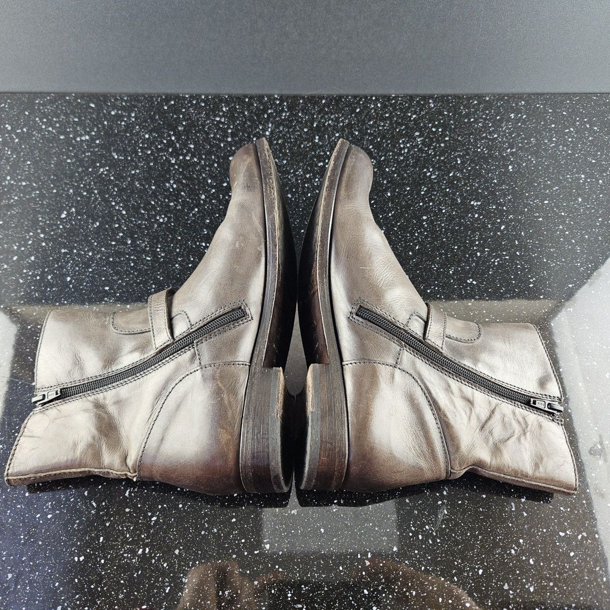 MoMA Women's Moma Brown Leather Ankle Zip Boots (Y0314) Size US 10 / IT 40 - 8 Thumbnail