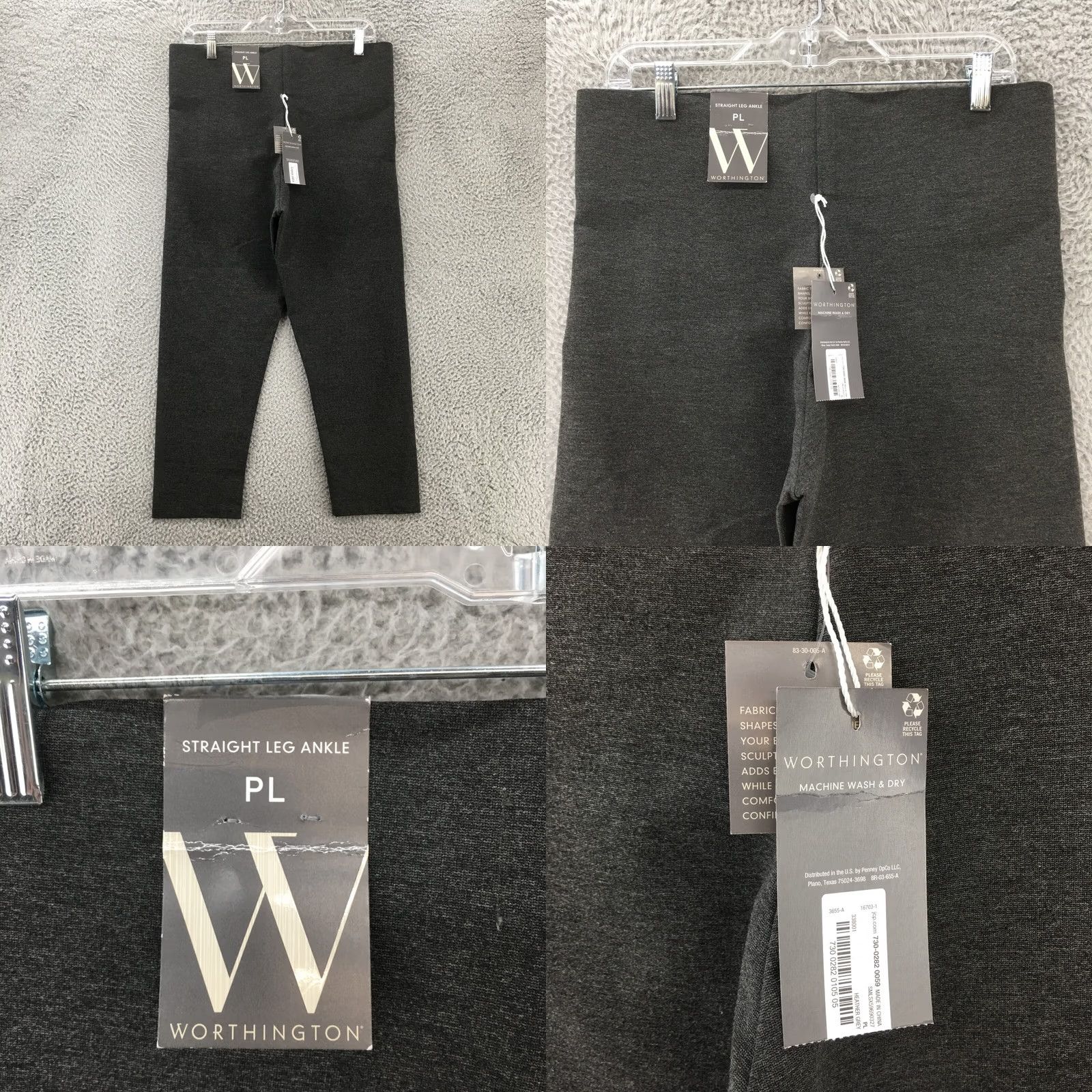 Worthington Worthington Womens Pants Straight Leg Ankle Grey High Rise Flat Front NWT PL Petite Regular Rise NWT Size 36" / US 14 / IT 50 - 8 Thumbnail