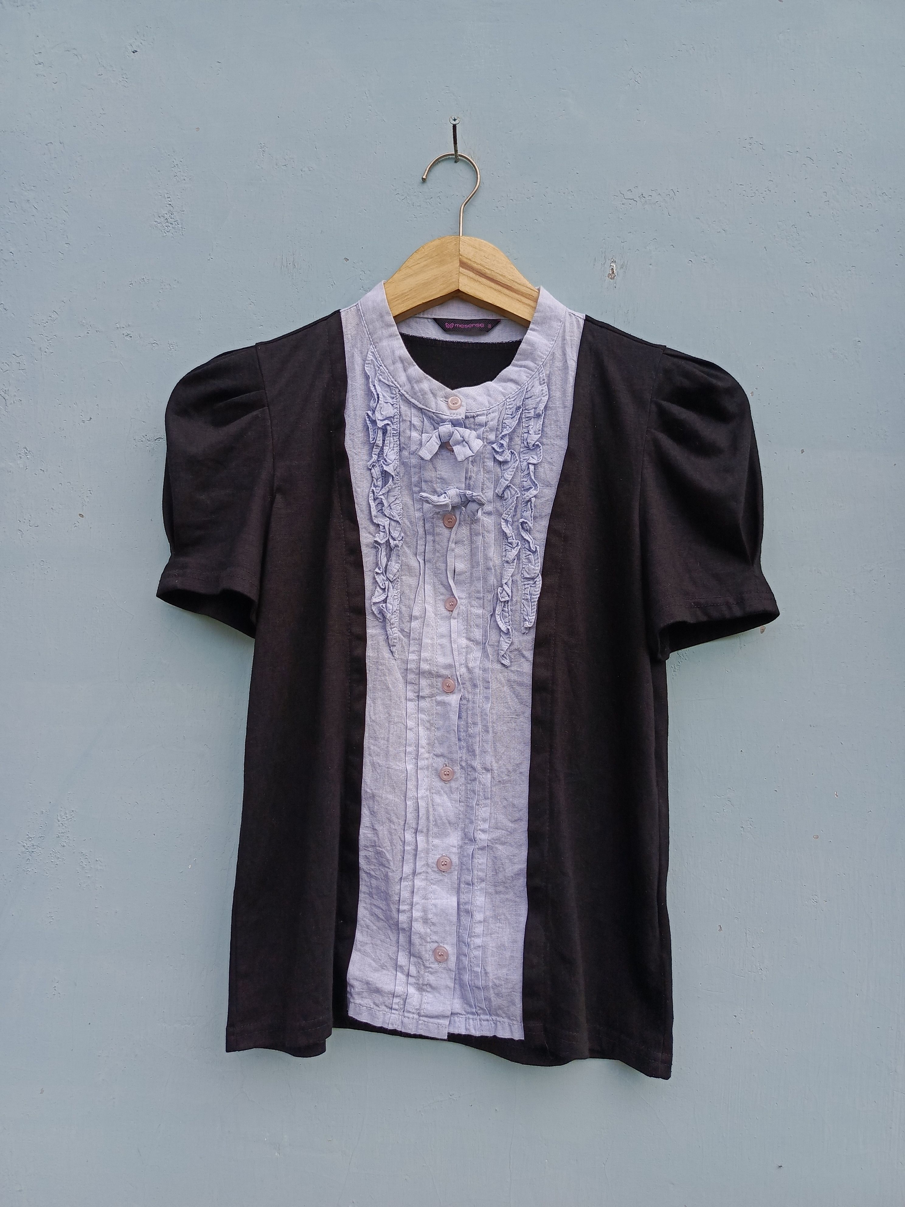 Designer × Other Mesense black blue blouse shirt Size M / US 6-8 / IT 42-44 - 4 Thumbnail