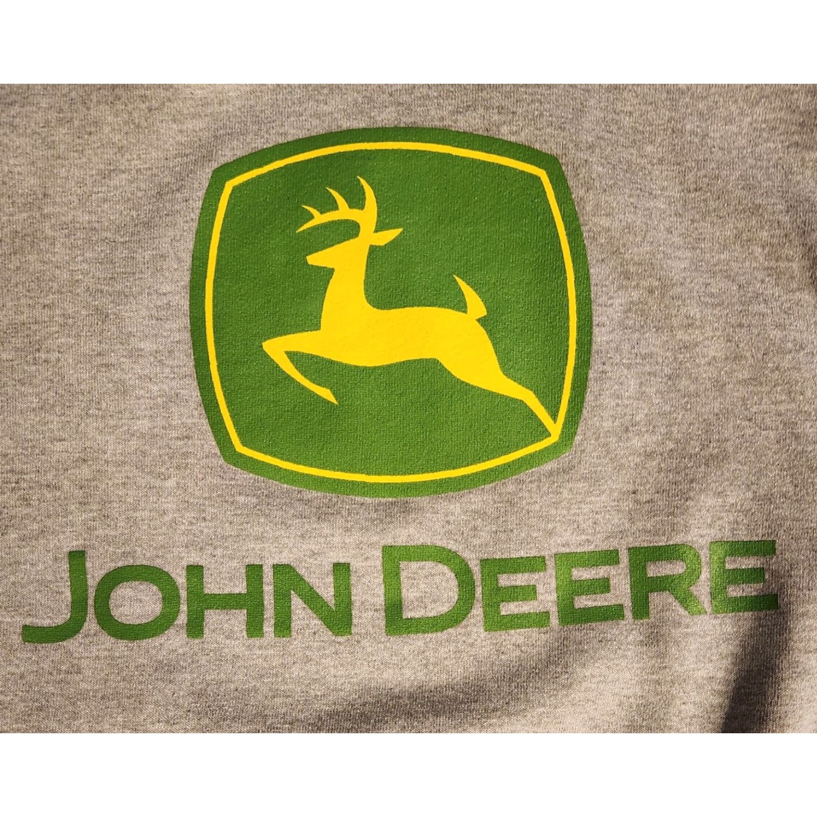 John Deere VINTAGE John Deere Sweatshirt Hooded Sweatshirt Mens Large Gray 90s Pullover Logo Regular Mens Size US L / EU 52-54 / 3 - 2 Thumbnail