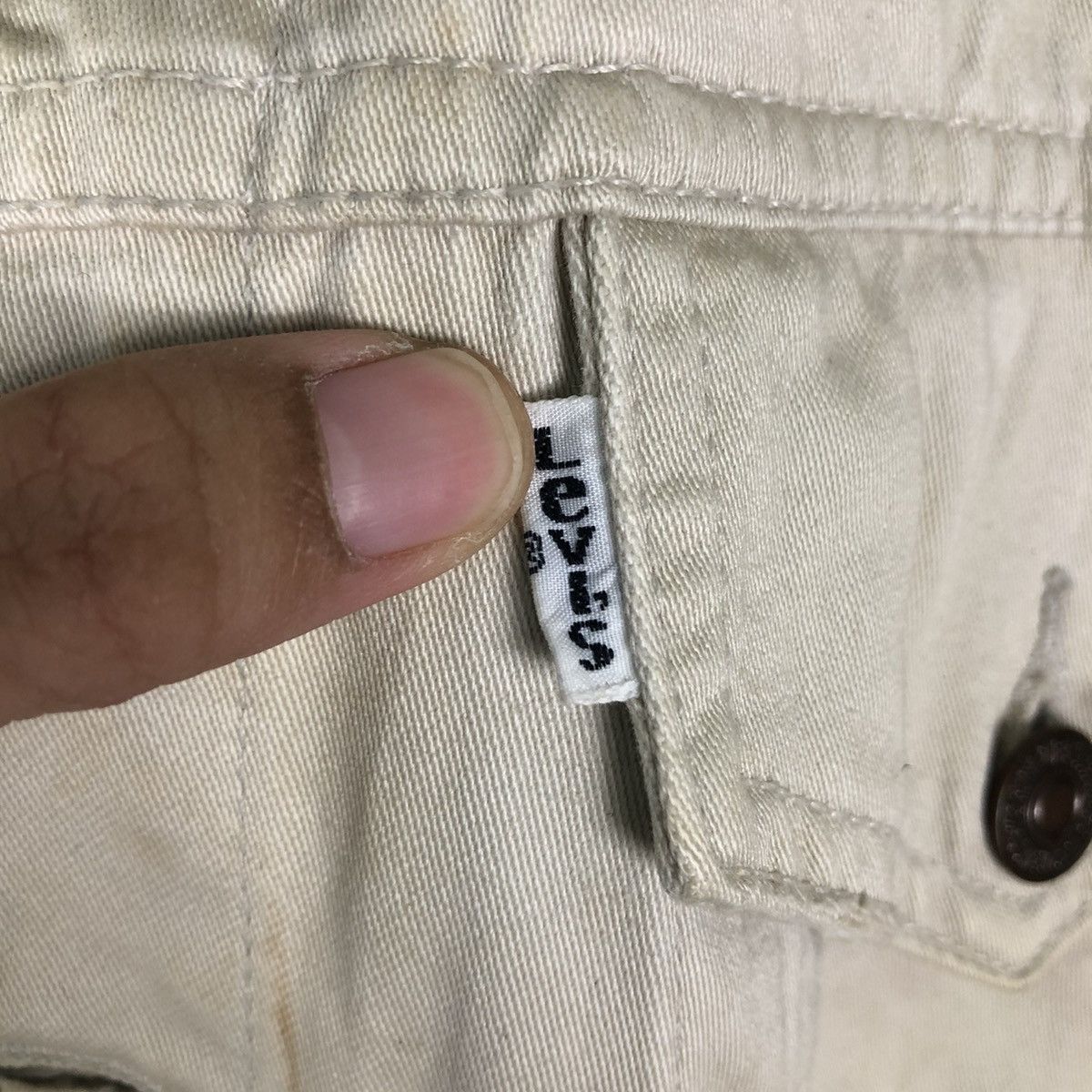 Japanese Brand Vintage White Levi’s Jacket Biker Cargo Multi Pocket Trucker Size US M / EU 48-50 / 2 - 18 Thumbnail