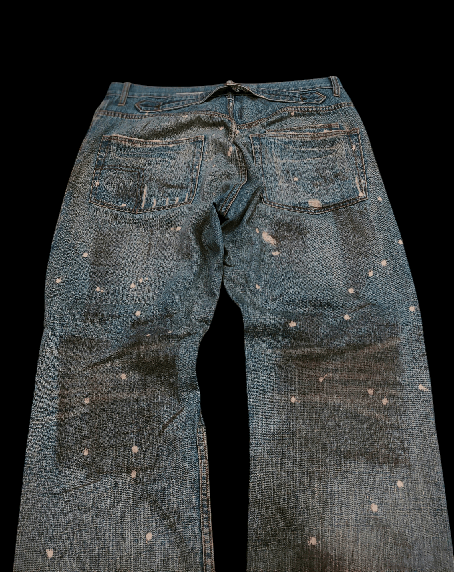 Japanese Brand 💥Flared Buckle Back Stick Around Loose Denim 💥 Size US 36 / EU 52 - 3 Thumbnail