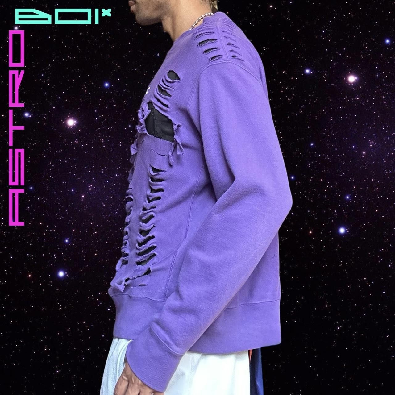 Champion ASTROBOI* X CHAMPION PURPLE GRUNGE RIPPED SWEATSHIRT _ XL Size US XL / EU 56 / 4 - 4 Thumbnail