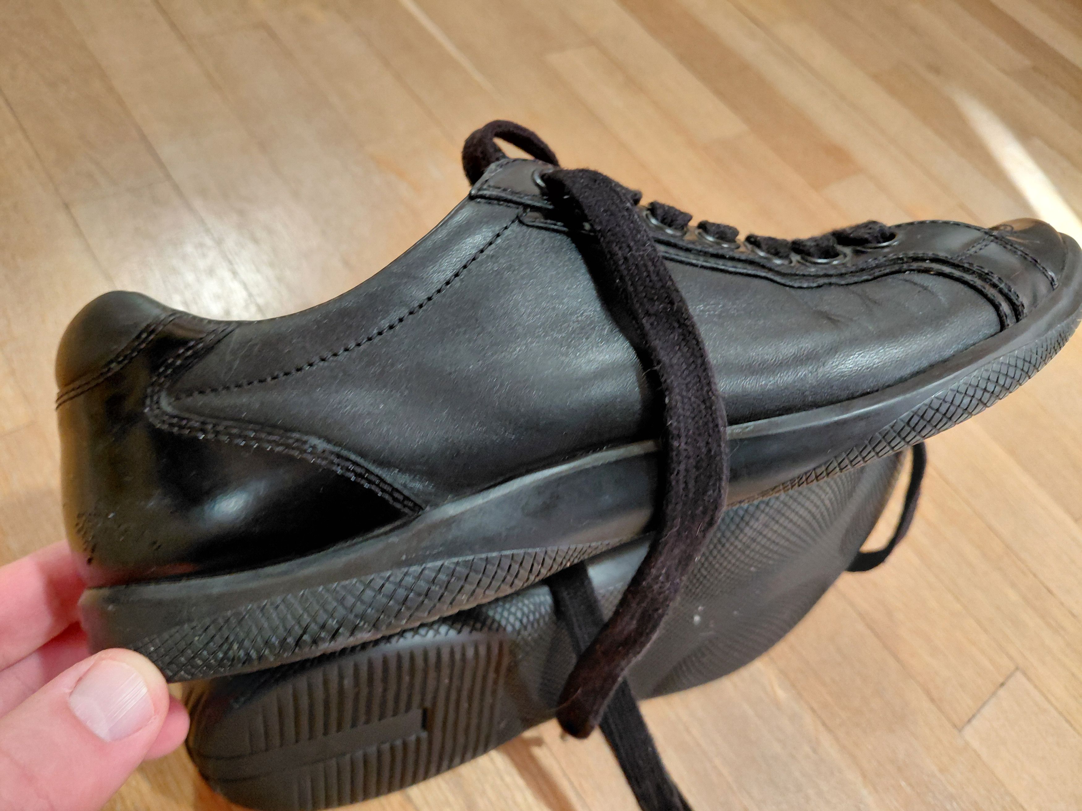 Prada Prada Sneakers Luxury Shoes Black Leather Authentic Size US 7.5 / EU 40-41 - 7 Thumbnail