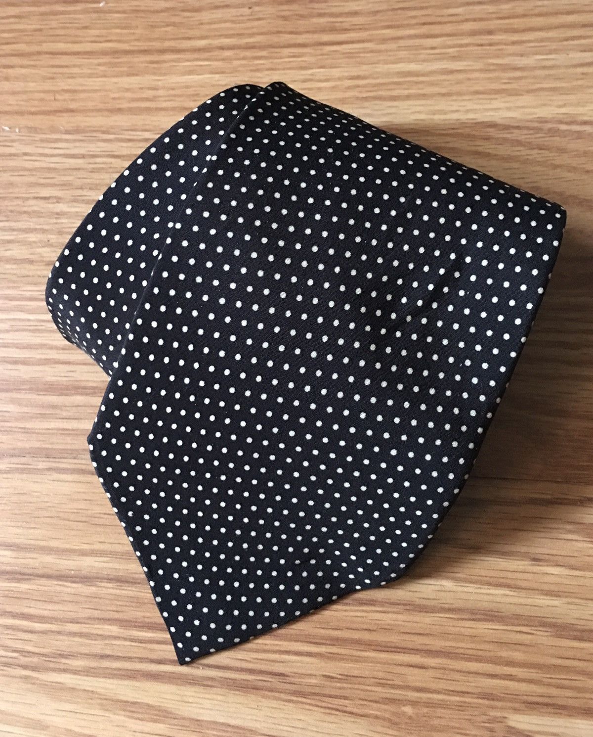 Valentino × Vintage VALENTINO Cravatte Black White Polka Dots Silk Mens Tie Size ONE SIZE - 1 Thumbnail