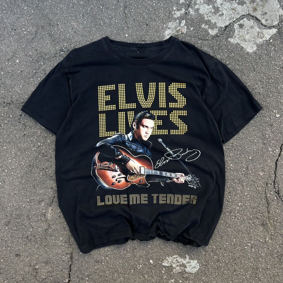 Band Tees Vintage Elvis Presley T-shirts Big Logo 90s Streetwear Rock Size US XL / EU 56 / 4 - 3 Thumbnail
