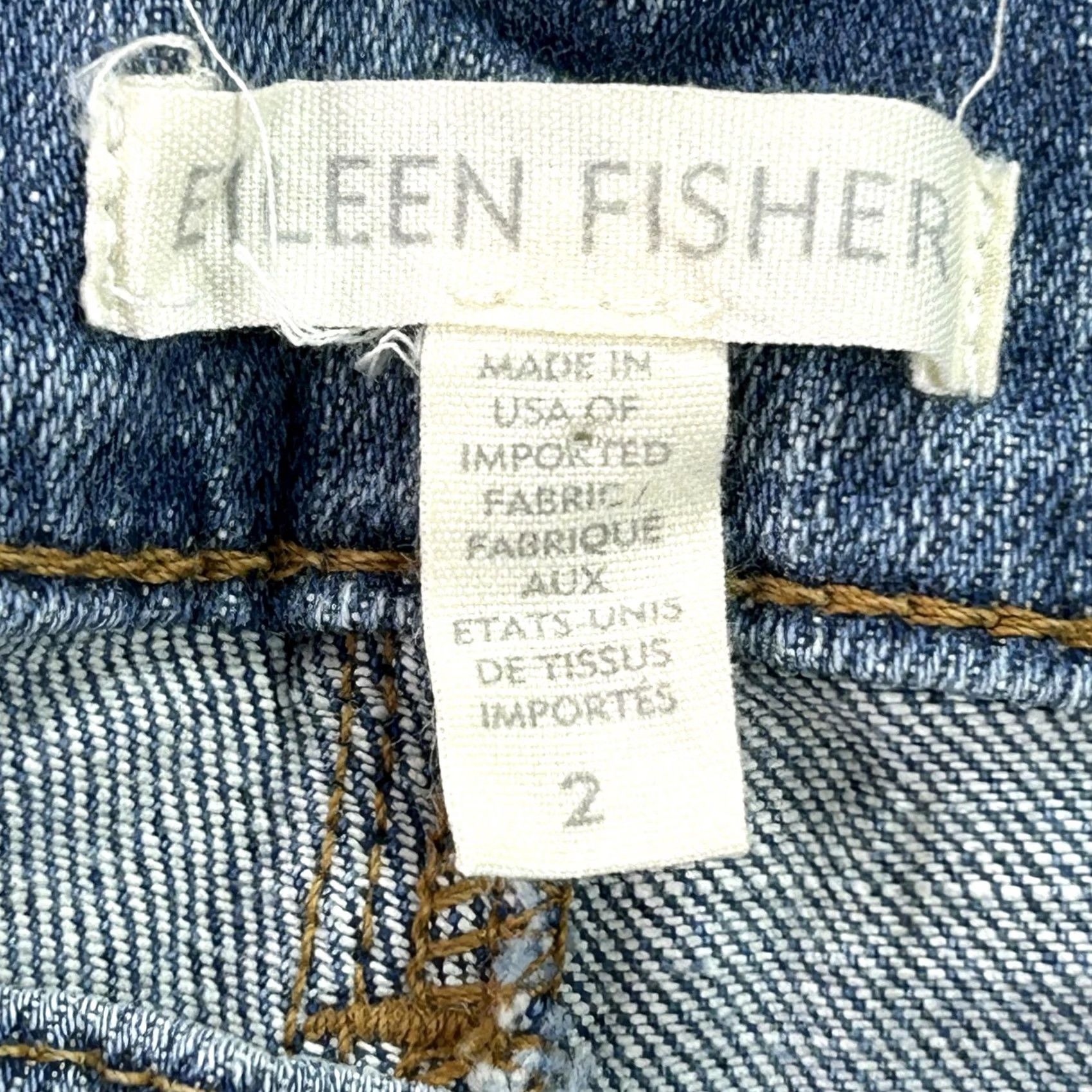 Eileen Fisher Eileen Fisher Jeans Womens 2 Blue Straight Leg Organic Cotton Stretch Denim Pants Size 26" / US 2 / IT 38 - 7 Thumbnail