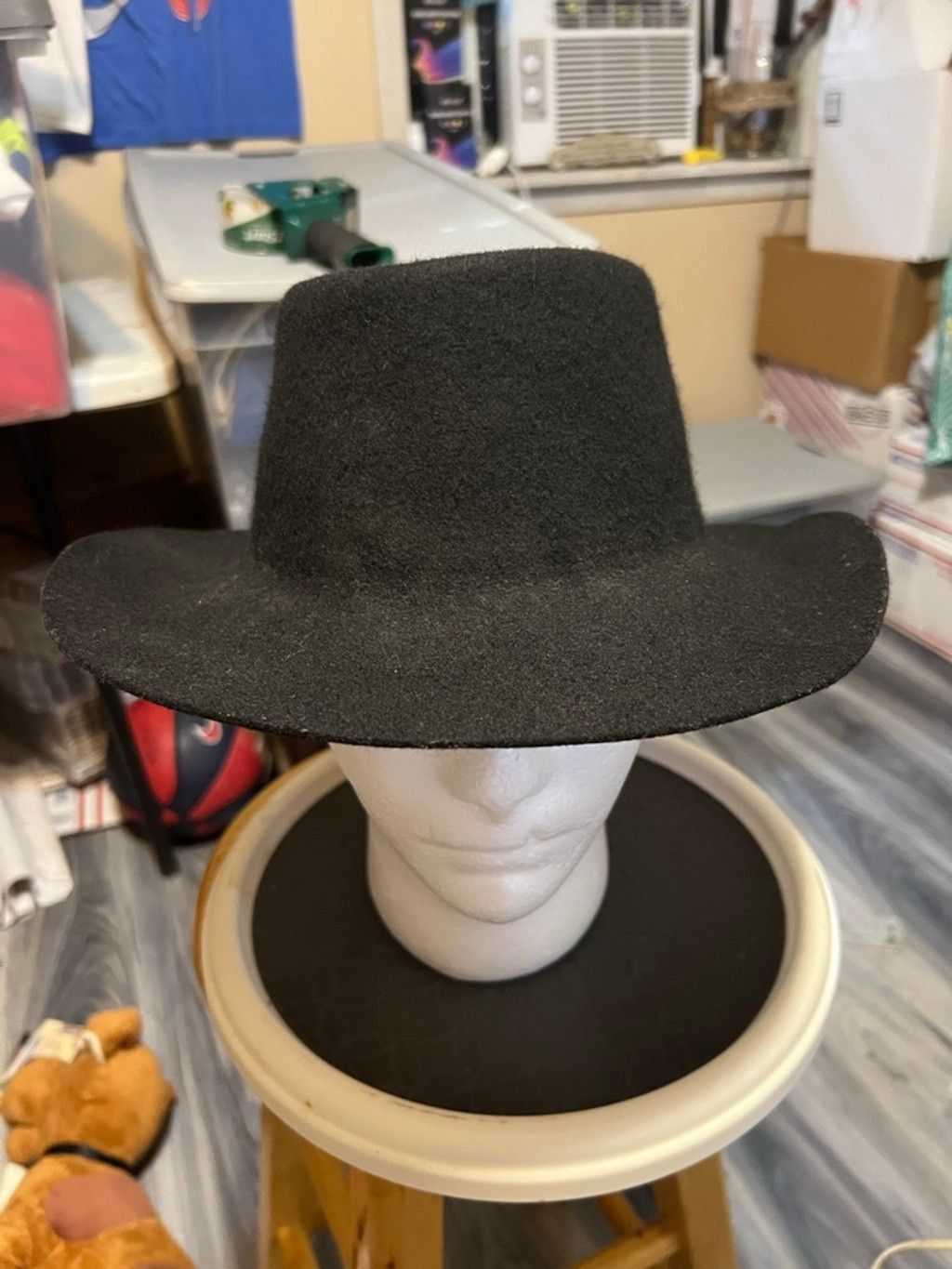 Other Dorfman Pacific Black Felt Flat Top Hat One Size Size ONE SIZE - 1 Thumbnail