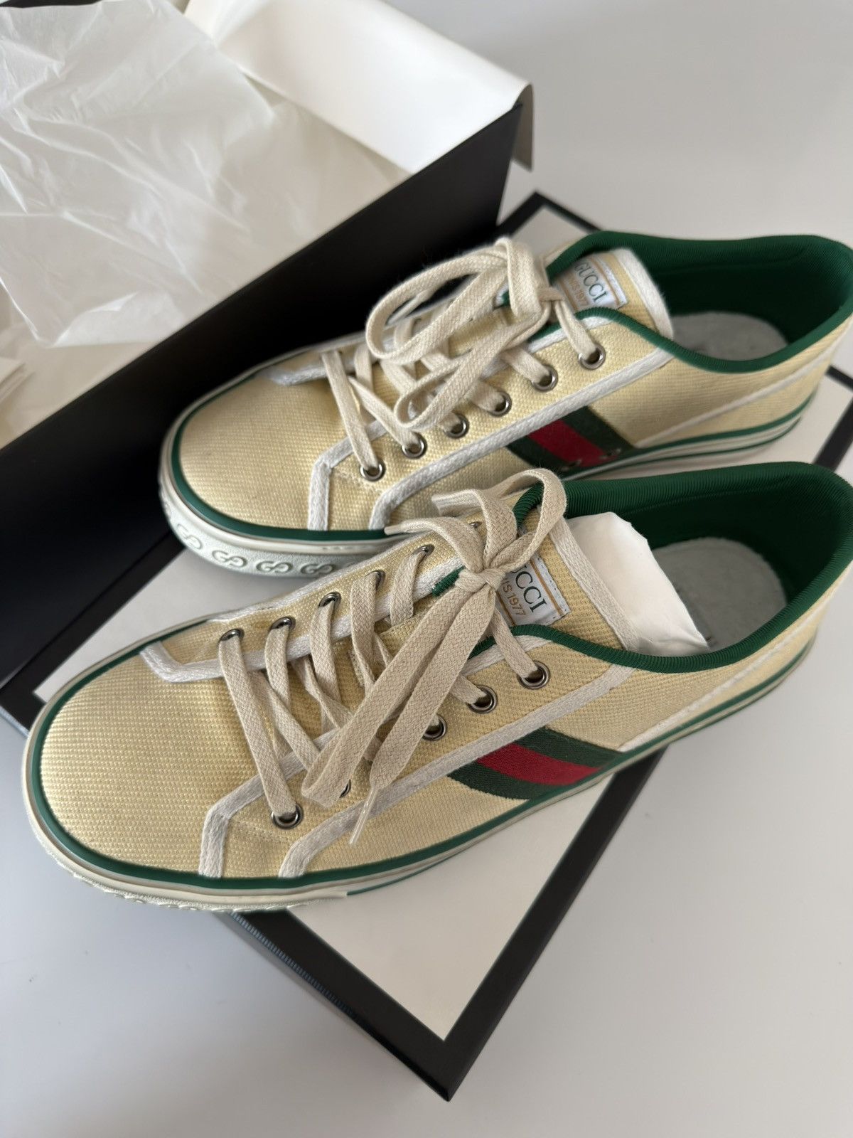 Gucci GUCCI Tennis 1977 distressed GG Canvas Web Mens Size 8 Size US 8 / EU 41 - 3 Thumbnail