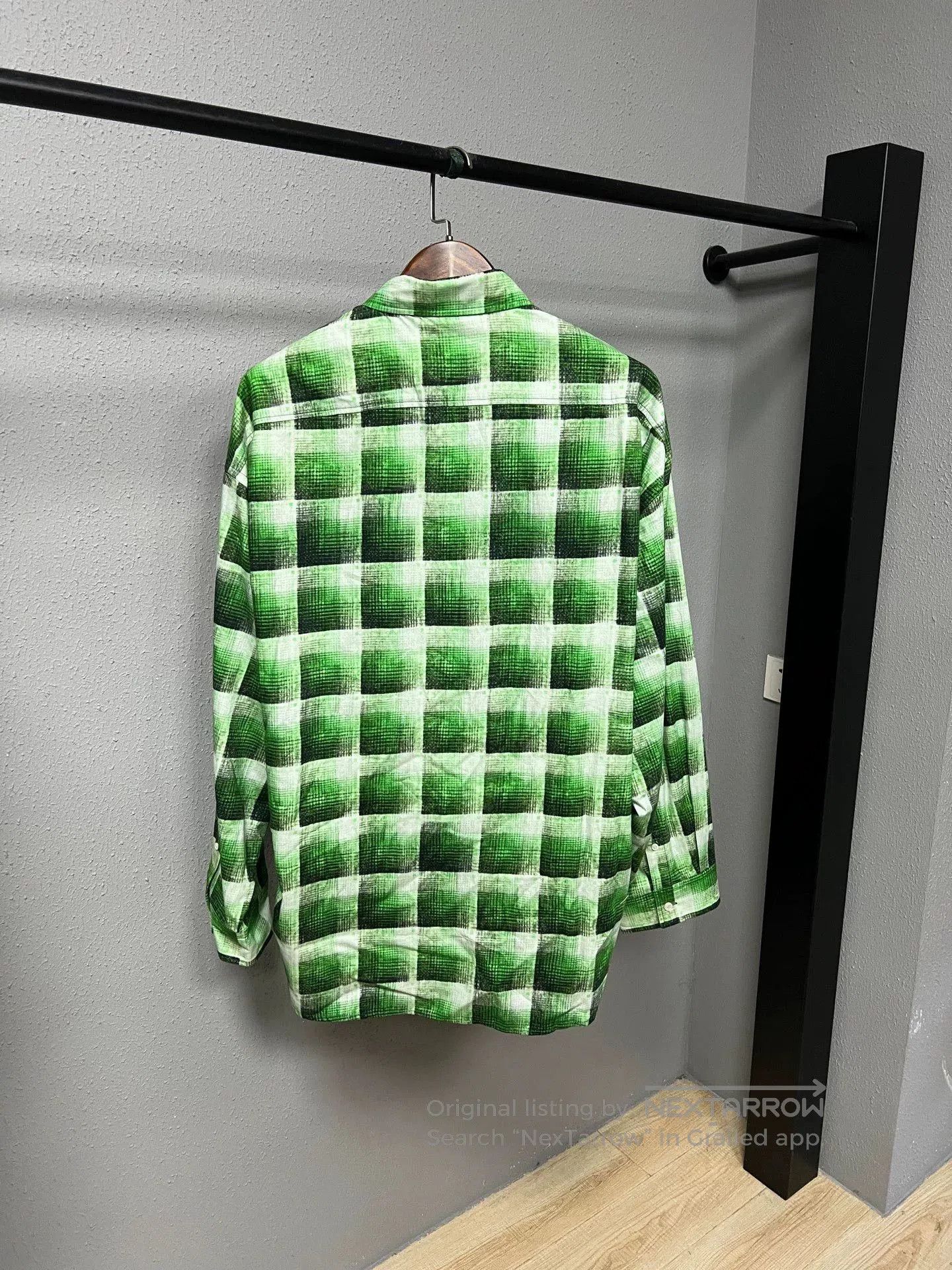 Acne Studios Acne Studios Green Plaid Button-Up Shirt. Size US M / EU 48-50 / 2 - 2 Thumbnail