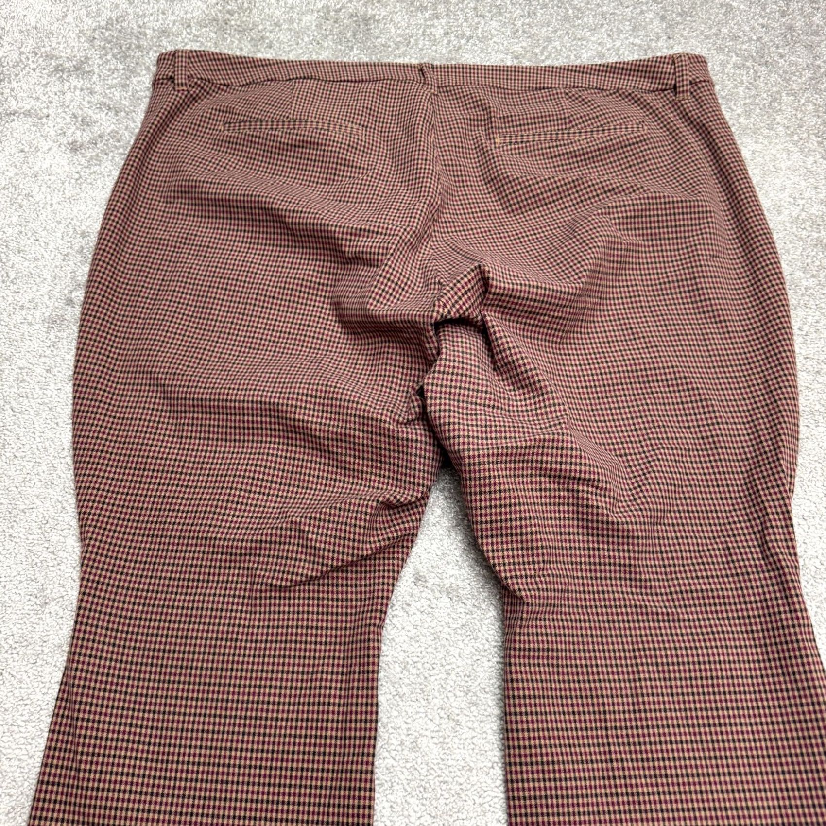 Old Navy Old Navy Brown Plaid High Rise Pixie Flare Pants 26W Women's Plus Twill Pockets Inseam 28" Size 26" / US 2 / IT 38 - 5 Thumbnail