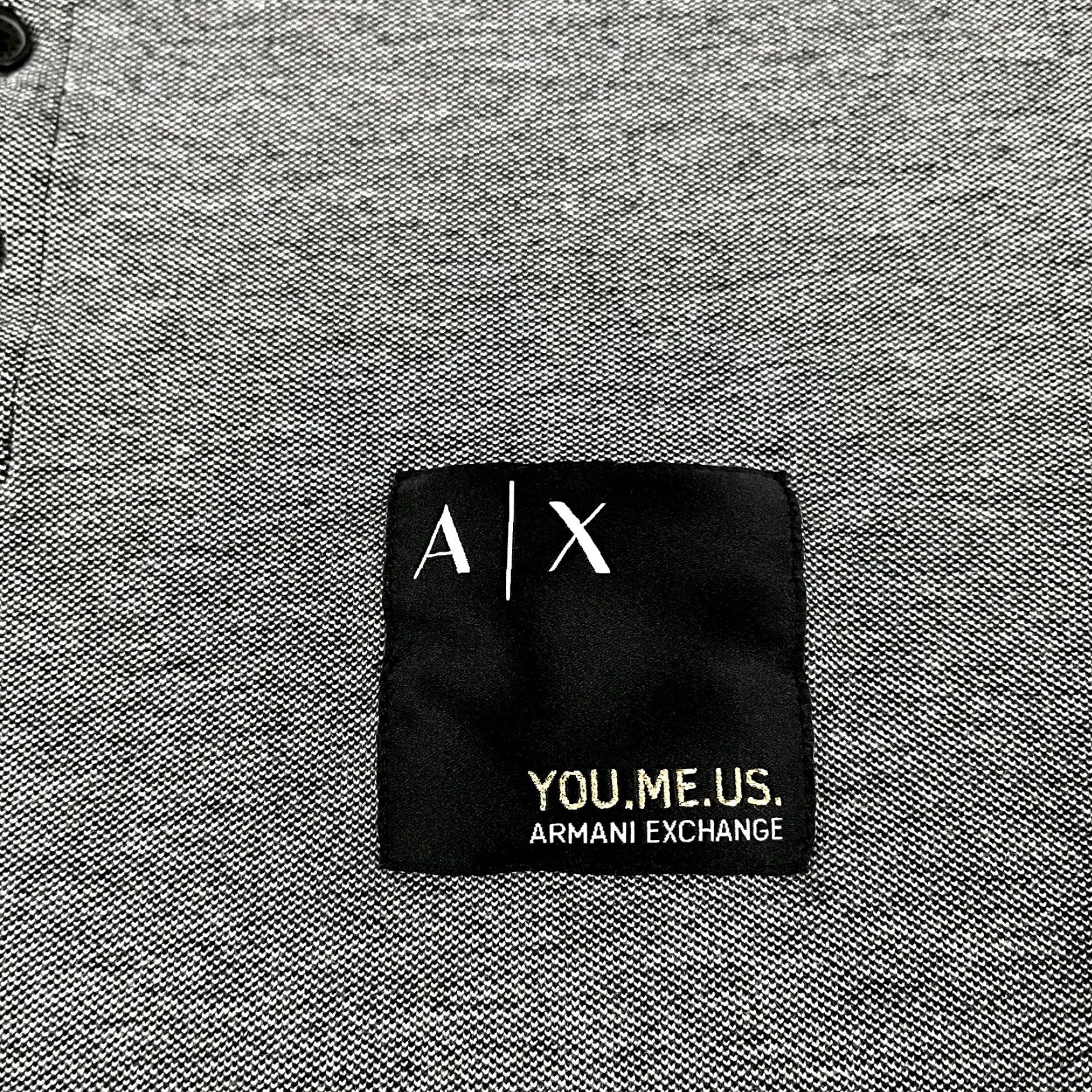 Armani Exchange ARMANI EXCHANGE Polo Shirt Men Large Gray You Me Us Contrast Collar Short Sleeve Size US L / EU 52-54 / 3 - 2 Thumbnail