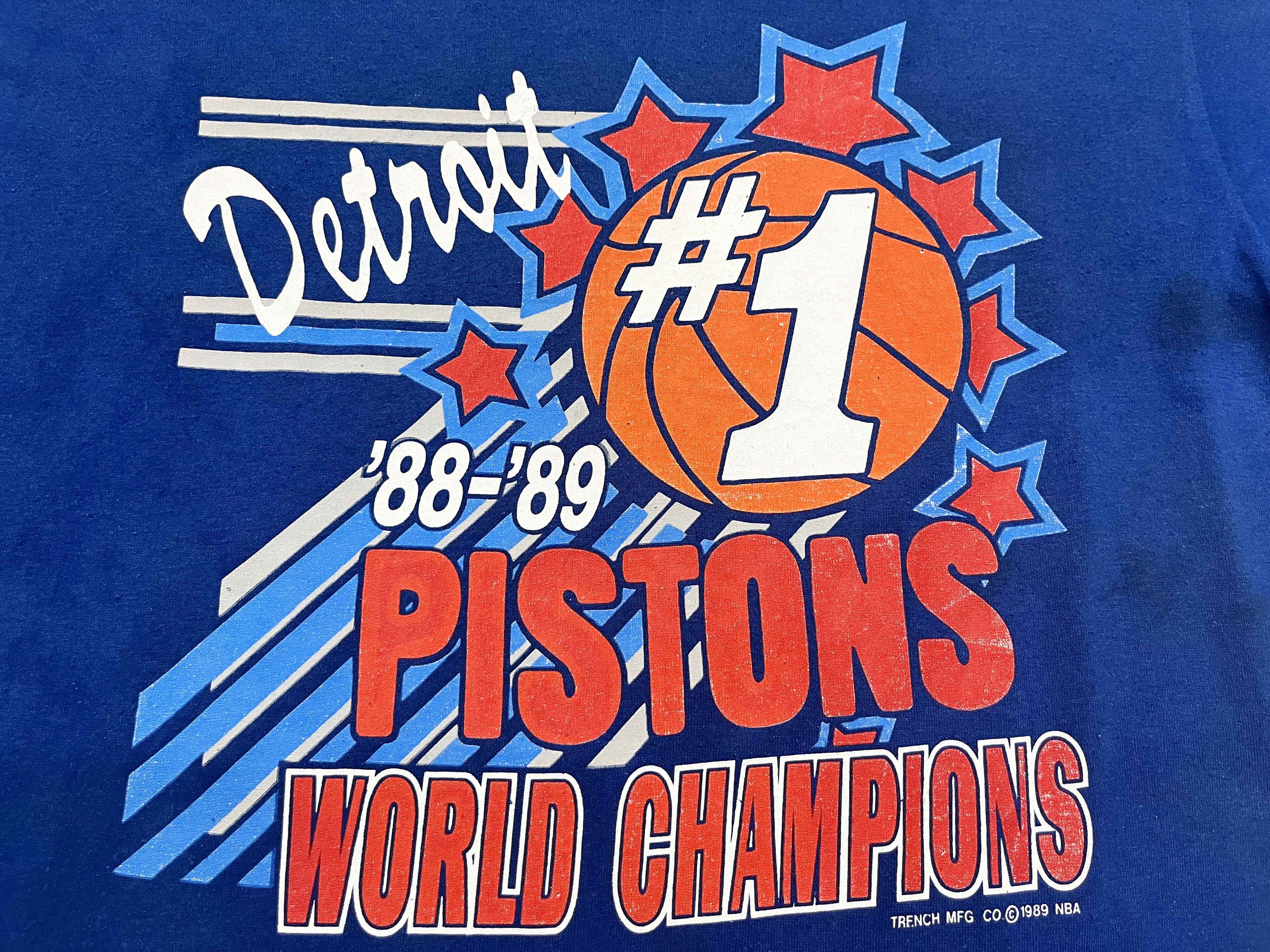 NBA Vintage Trench 1989 NBA Detroit Pistons Basketball T-Shirt Size US L / EU 52-54 / 3 - 2 Thumbnail