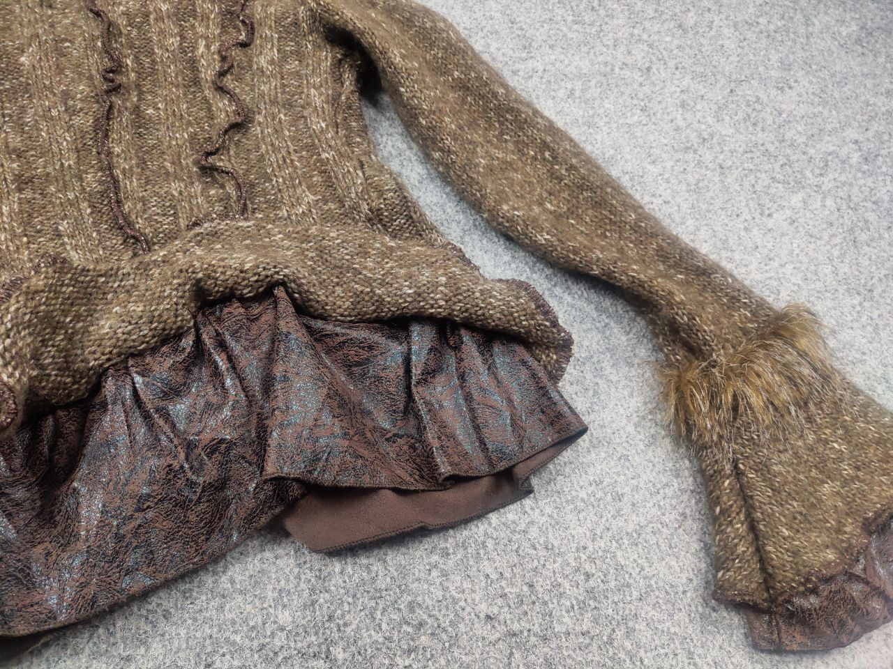 If Six Was Nine Zone Bleue Vintage Y2K Knit Sweater ruffle sleeves LGB Size L / US 10 / IT 46 - 10 Thumbnail