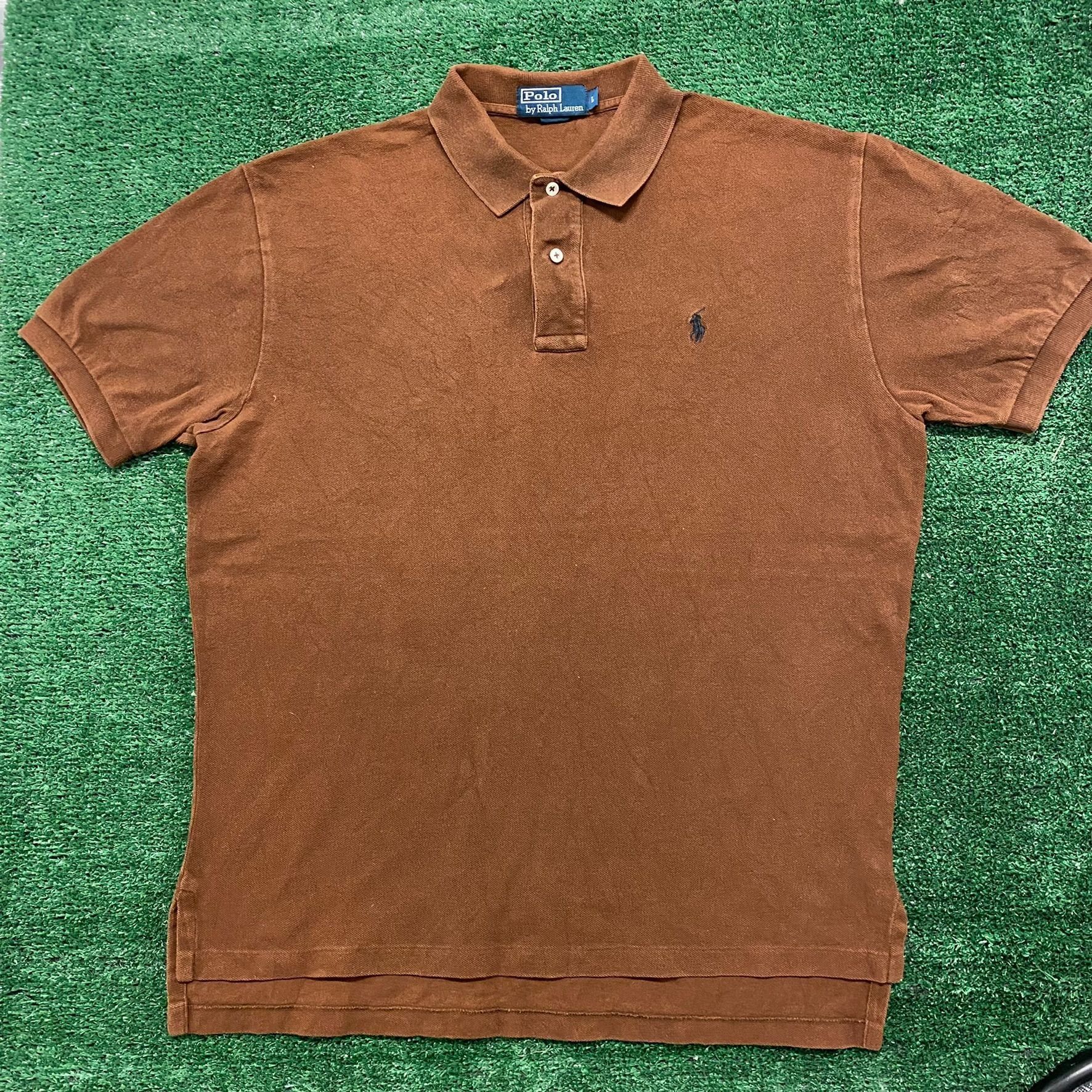 Polo Ralph Lauren Vintage Y2K Essential Tonal Brown Ralph Lauren Polo Shirt Size US L / EU 52-54 / 3 - 1 Thumbnail