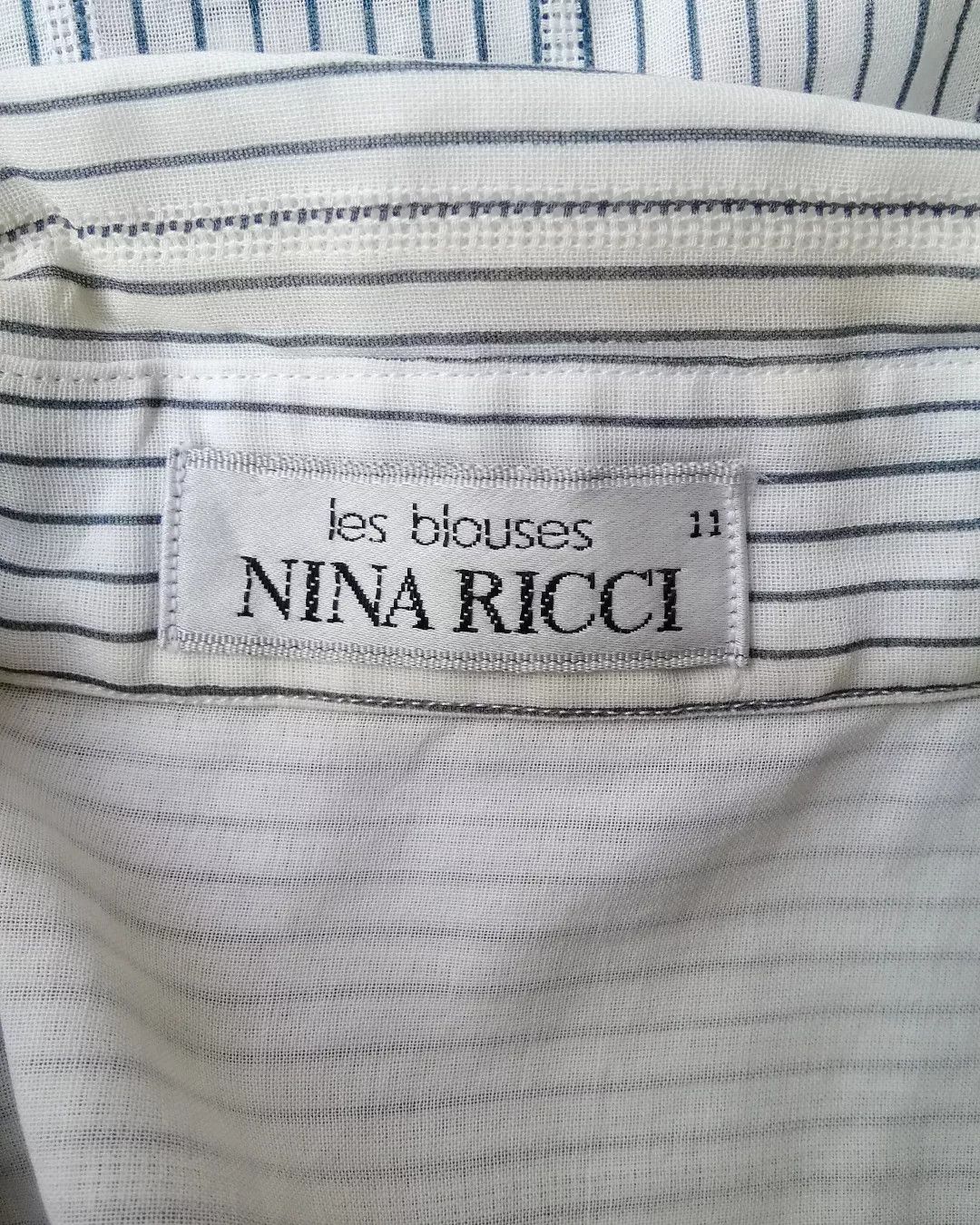 Nina Ricci × Vintage Vintage Nina Ricci Les Blouses Striped Bird Pattern Shirt Size M / US 6-8 / IT 42-44 - 4 Thumbnail