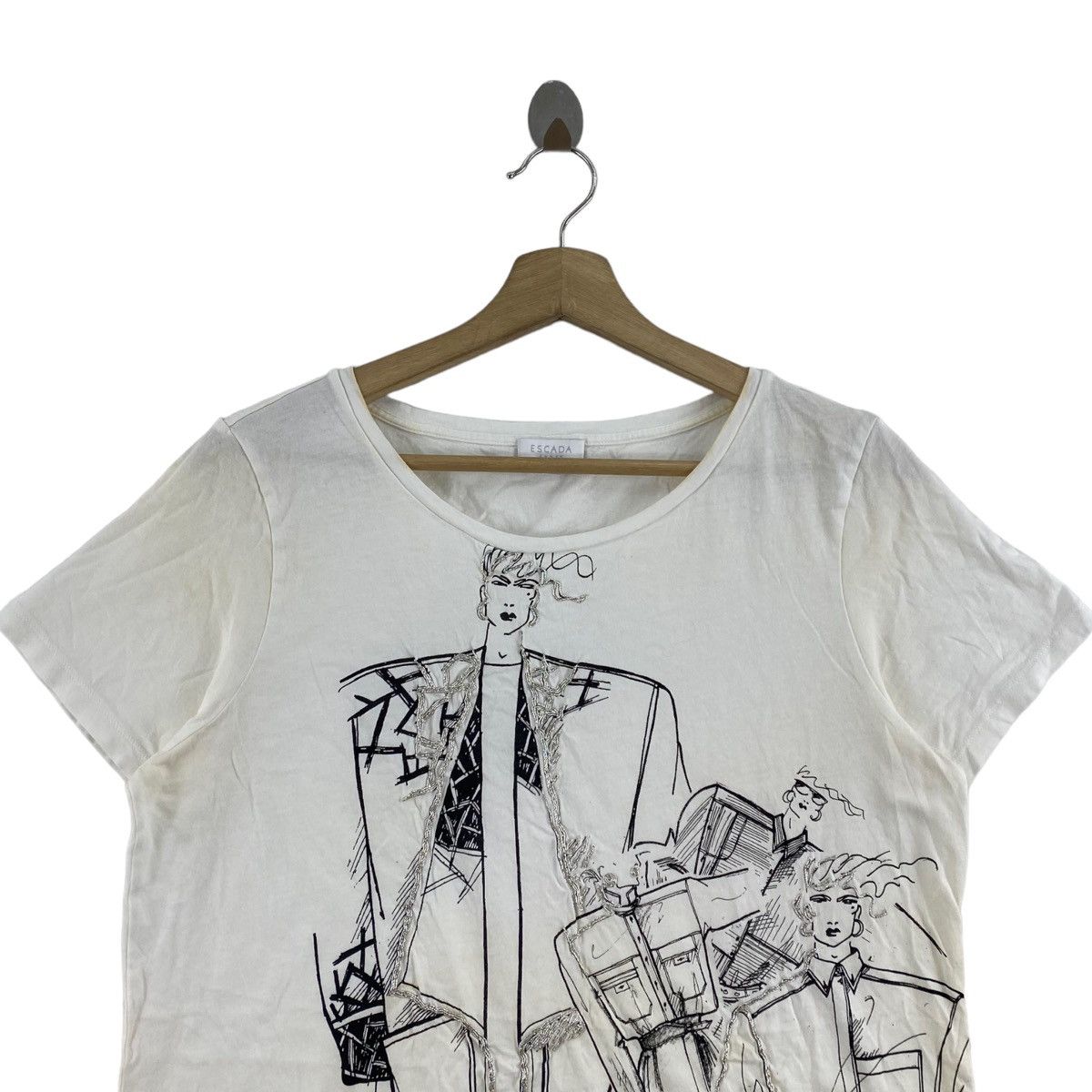 Escada ESCADA SPOPRT Germany Brand Drawings Design White Short Size M / US 6-8 / IT 42-44 - 2 Thumbnail