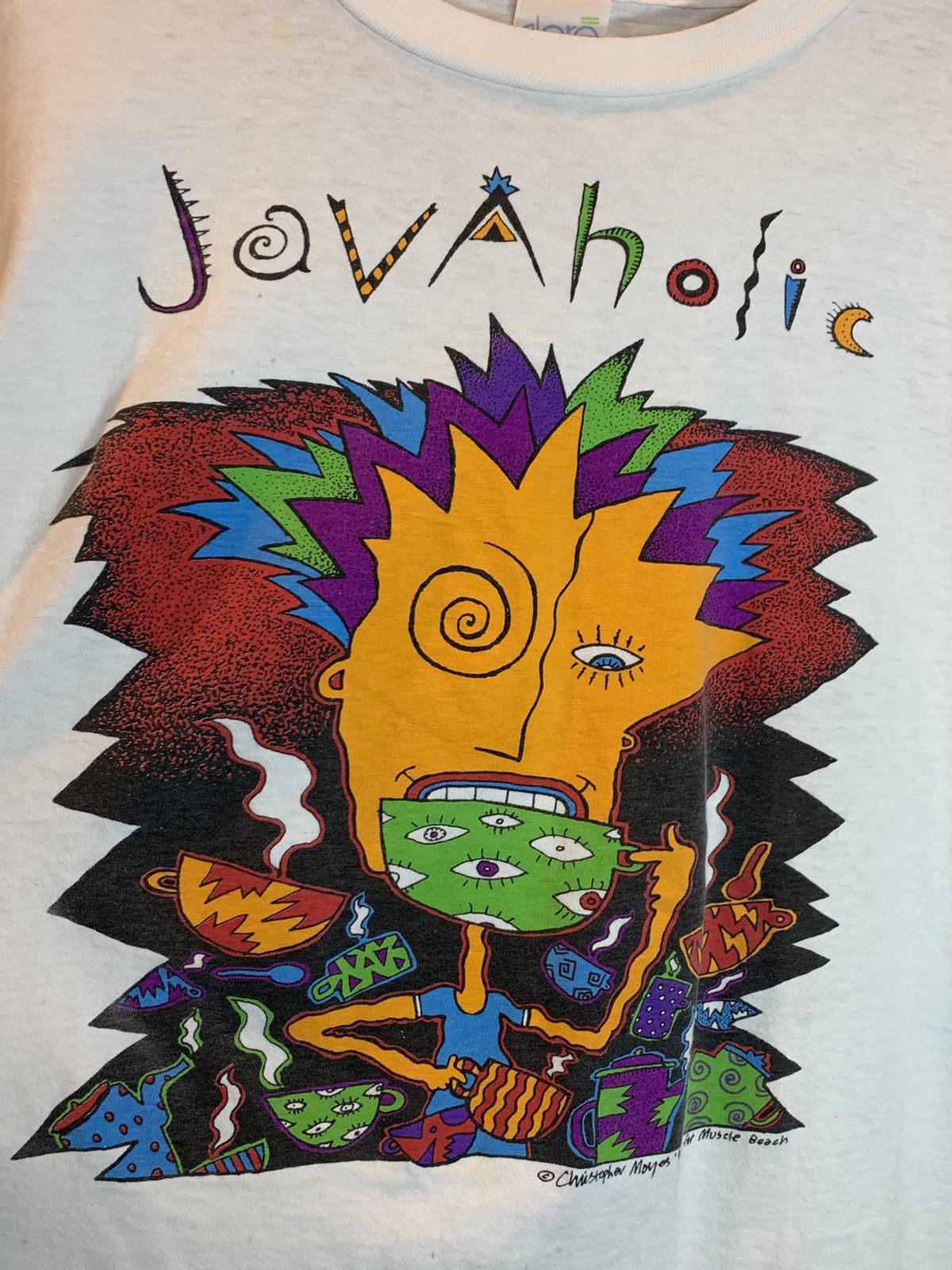 Vintage *RARE* Vintage 1992 Javaholic Coffee Art Single Stitch Shirt Size US L / EU 52-54 / 3 - 3 Thumbnail