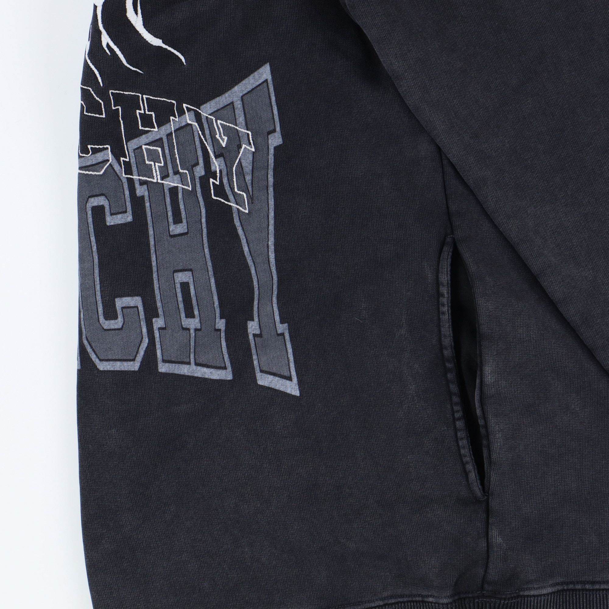 Givenchy Washed Black Embroidered Multi Logo Oversized Hoodie Size S / US 4 / IT 40 - 4 Thumbnail