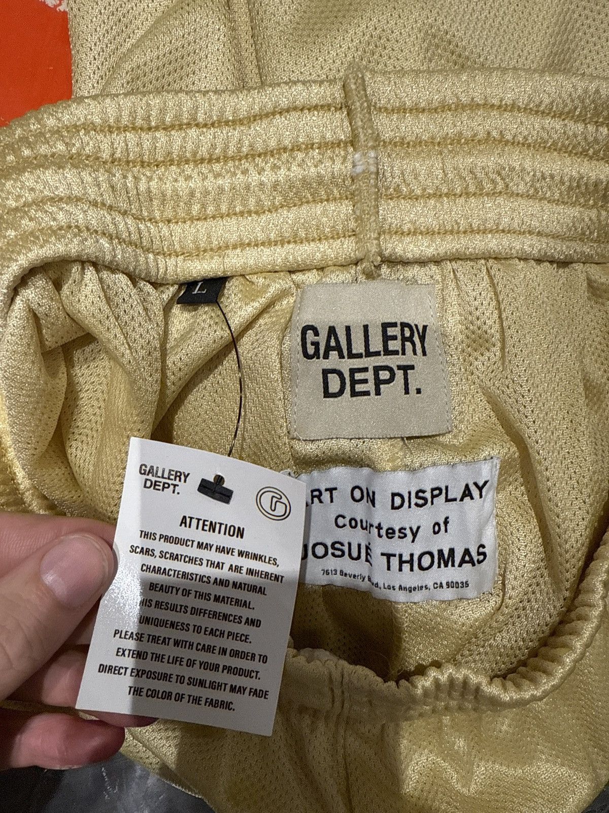 Gallery Dept. Gallery Department Gym Shorts Gold Large Size US 33 - 3 Thumbnail