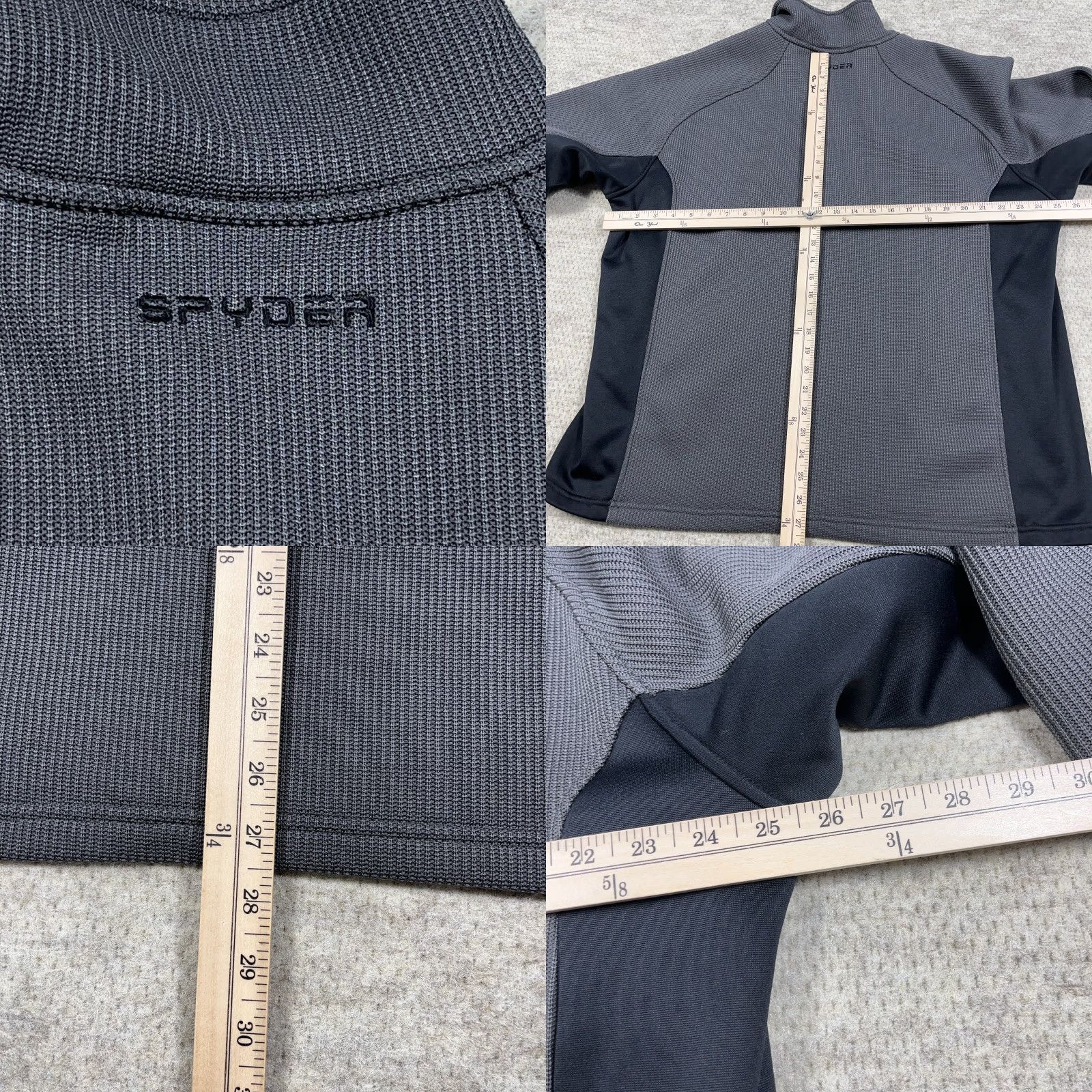 Spyder Spyder Sweater Men 2XL Gray Black Pullover Thermal Waffle Knit Mock Neck Zip Pocket Winter 1/4 Zip All Seasons Seasonal Ski Outdoors Mens Size US XXL / EU 58 / 5 - 9 Thumbnail