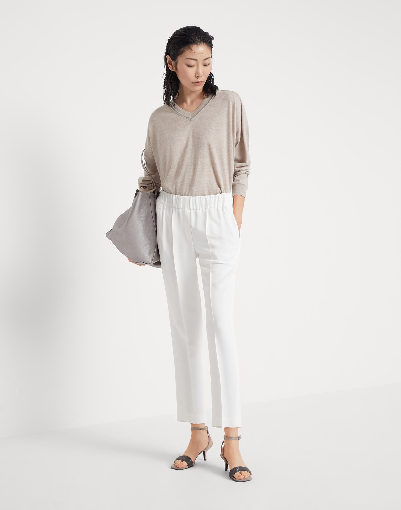 Brunello Cucinelli o1w1db10825 Sweater in Dark Beige Size L / US 10 / IT 46 - 5 Thumbnail