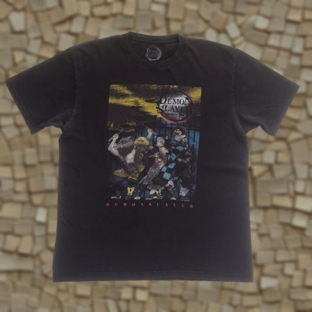 Vintage DEMON SLAYER T-Shirt Graphic Print All Over Black L Mens Size L Crew Neck Short Sleeve Clothing Size US L / EU 52-54 / 3 - 1 Thumbnail