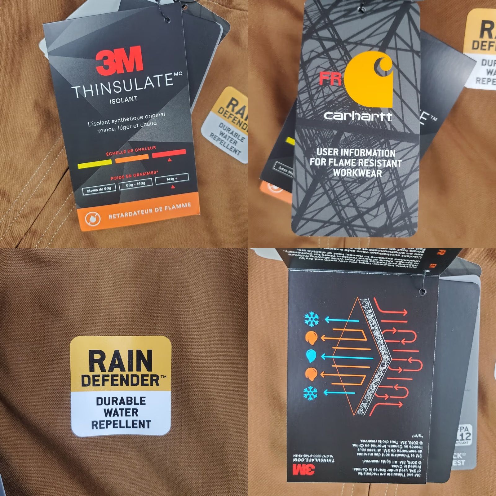 Carhartt Carhartt Vest Mens FR Flame Resistant Full Zip Quick Duck Canvas Rain Defender Insulated 3M Thinsulate L Beige Sandstone Khaki Size L Size US L / EU 52-54 / 3 - 9 Thumbnail