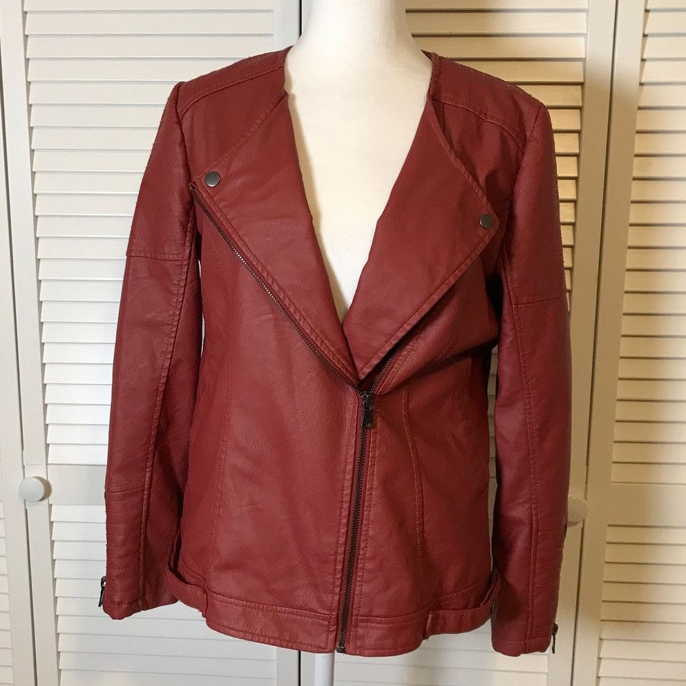 Other Signature Studio Red Faux Leather Long Sleeve Jacket M Size M / US 6-8 / IT 42-44 - 2 Thumbnail