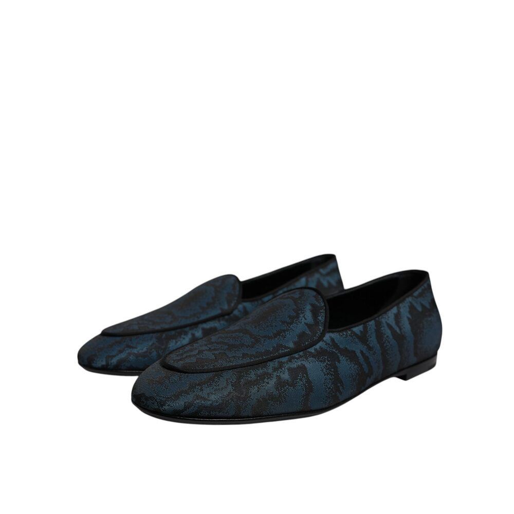 Dolce & Gabbana Dolce & Gabbana Blue Black Flats Men Loafers Dress Shoes Size US 8.5 / EU 41-42 - 3 Thumbnail