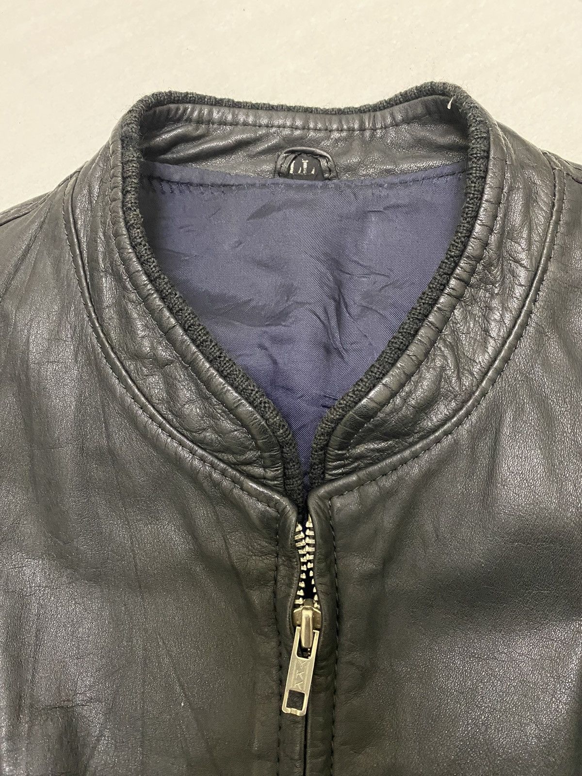 Designer × Japanese Brand × Vintage Vintage Leather Jacket Round neck luxury designers Size US M / EU 48-50 / 2 - 13 Thumbnail