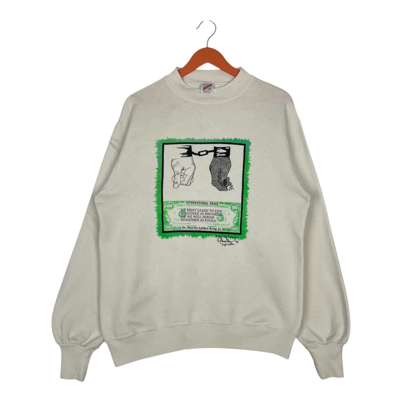 Jerzees Very Rare🔥Historical Quotes Printed Pullover Sweatshirt Size US L / EU 52-54 / 3 - 1 Thumbnail