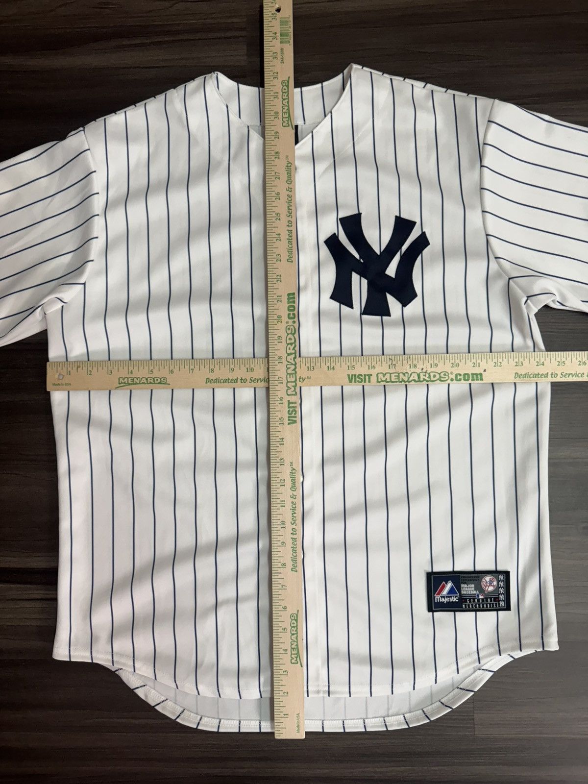 Majestic New York Yankees DOSSAL #10 Pinstripe Stitched Jersey Size US L / EU 52-54 / 3 - 6 Thumbnail