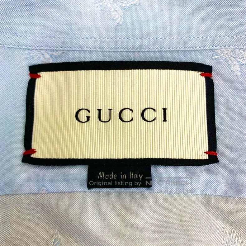 Gucci Gucci Size39 Light blue bee embroidered cotton lapel single Size US XXS / EU 40 - 5 Thumbnail