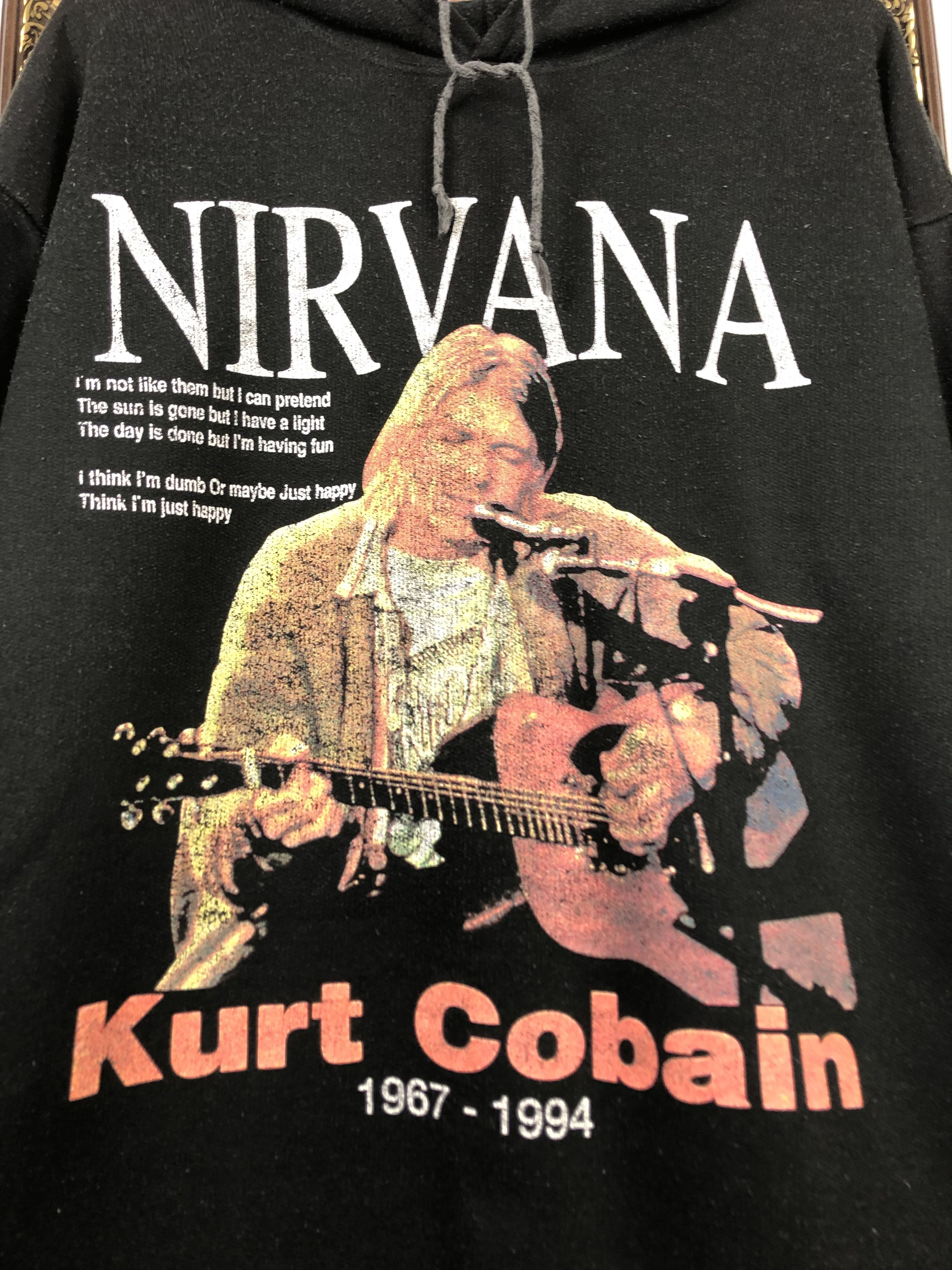 Band Tees × Vintage Vintage 90's Nirvana Kurt Cobain Hoodie Rare Band Hype Size US L / EU 52-54 / 3 - 3 Thumbnail