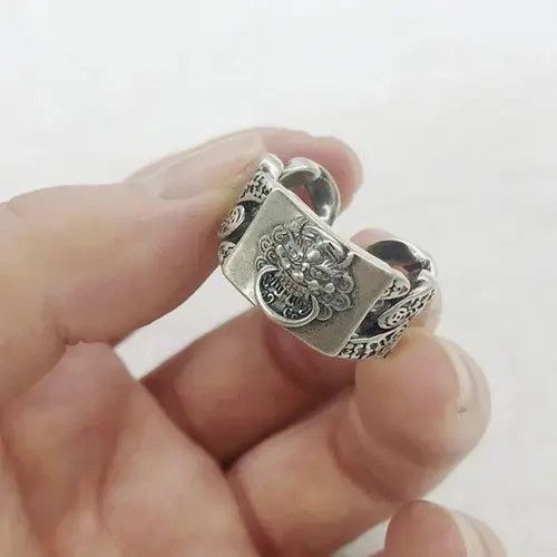 S4LEM 925 Sterling Silver PIXIU Vintage Adjustable Ring Size ONE SIZE - 2 Thumbnail