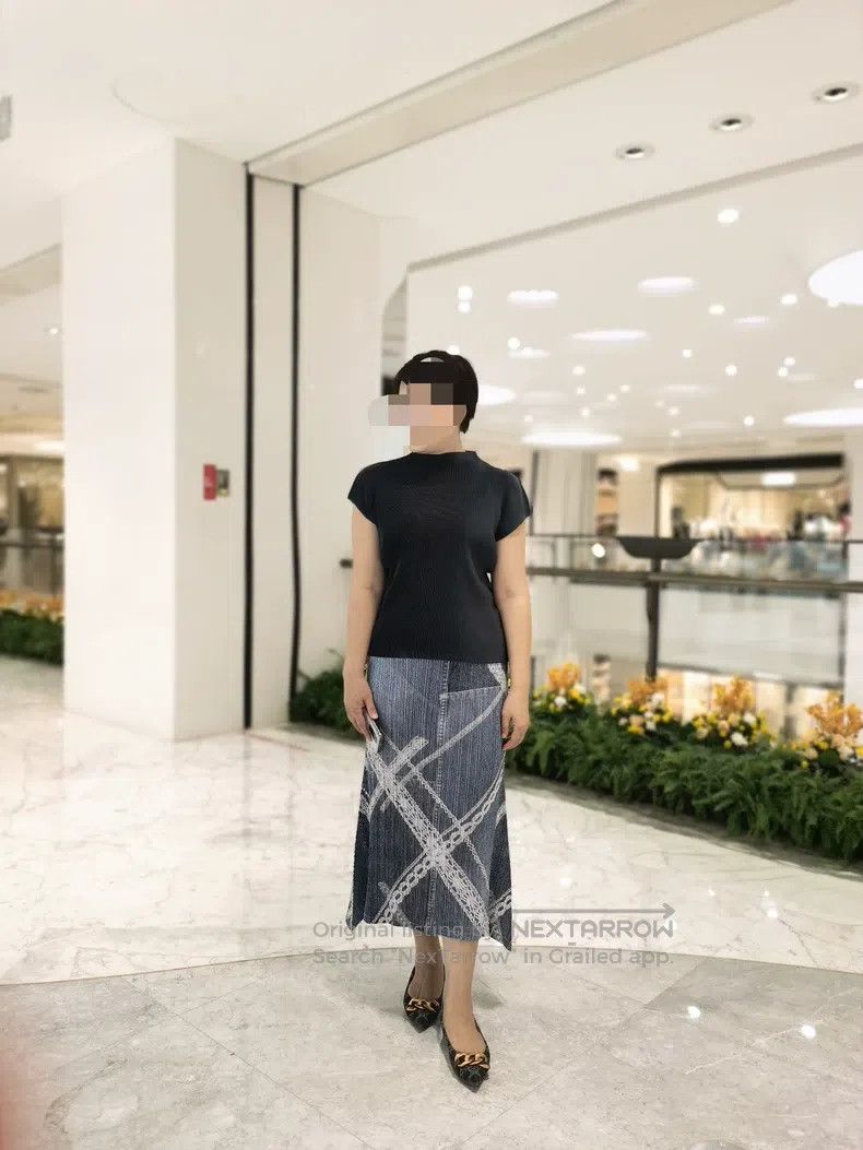 Issey Miyake Issey Miyake Denim Lace Midi Skirt Size 25" / US 0 / IT 36 - 5 Thumbnail