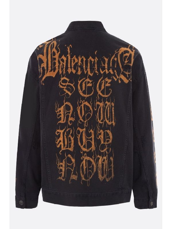 Balenciaga o1bcso1str0125 Large Fit Denim Jacket in Black Size US XS / EU 42 / 0 - 2 Thumbnail