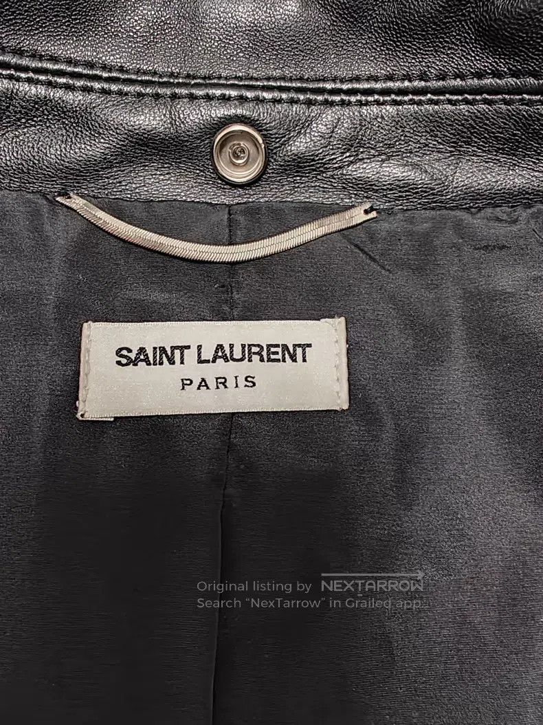 Saint Laurent Paris Saint Laurent Paris Motorcycle Leather Jacket i Size US L / EU 52-54 / 3 - 3 Thumbnail