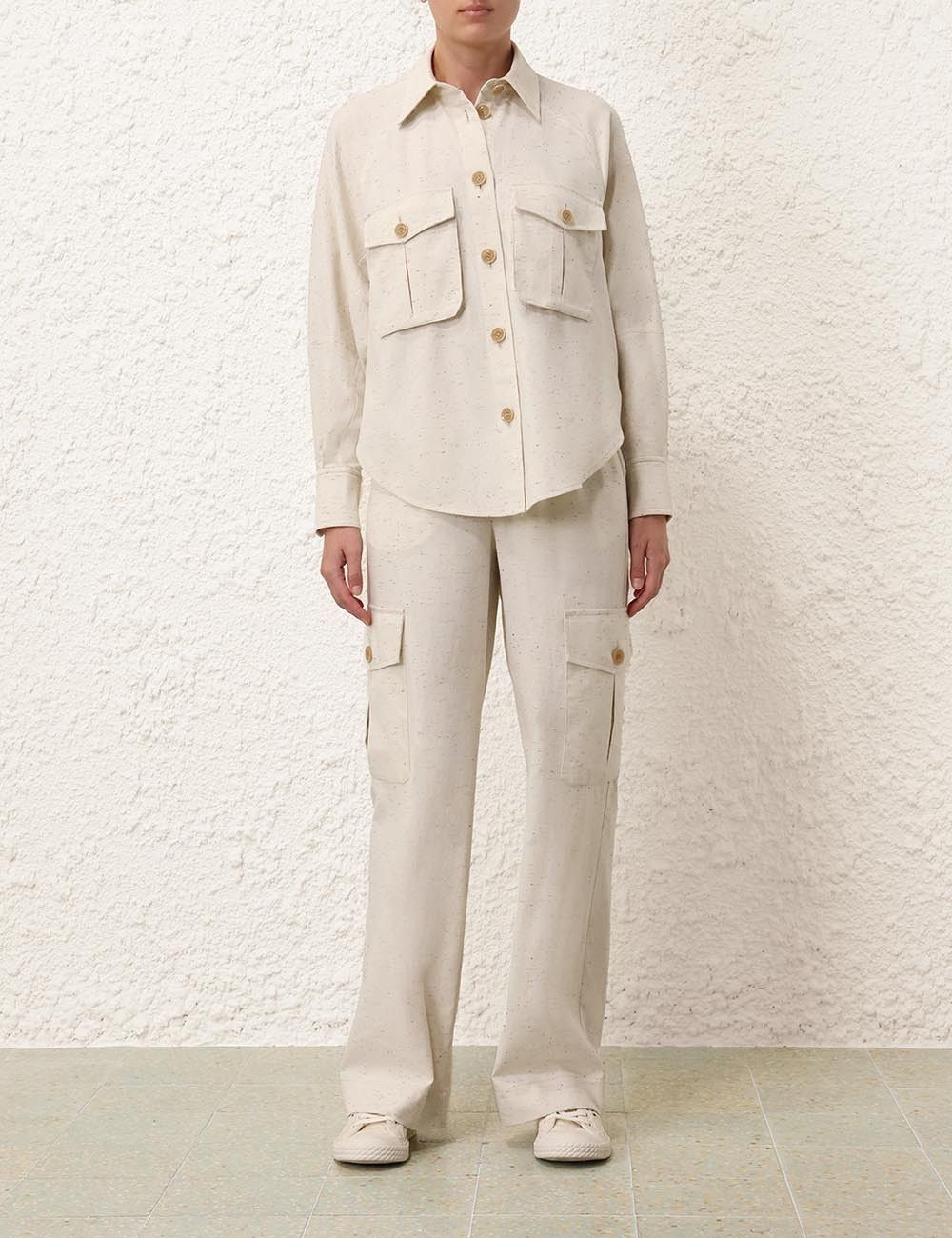 Zimmermann oc11z0825 Illustration Utility Pant in Ivory Size 34" / US 12 / IT 48 - 2 Thumbnail