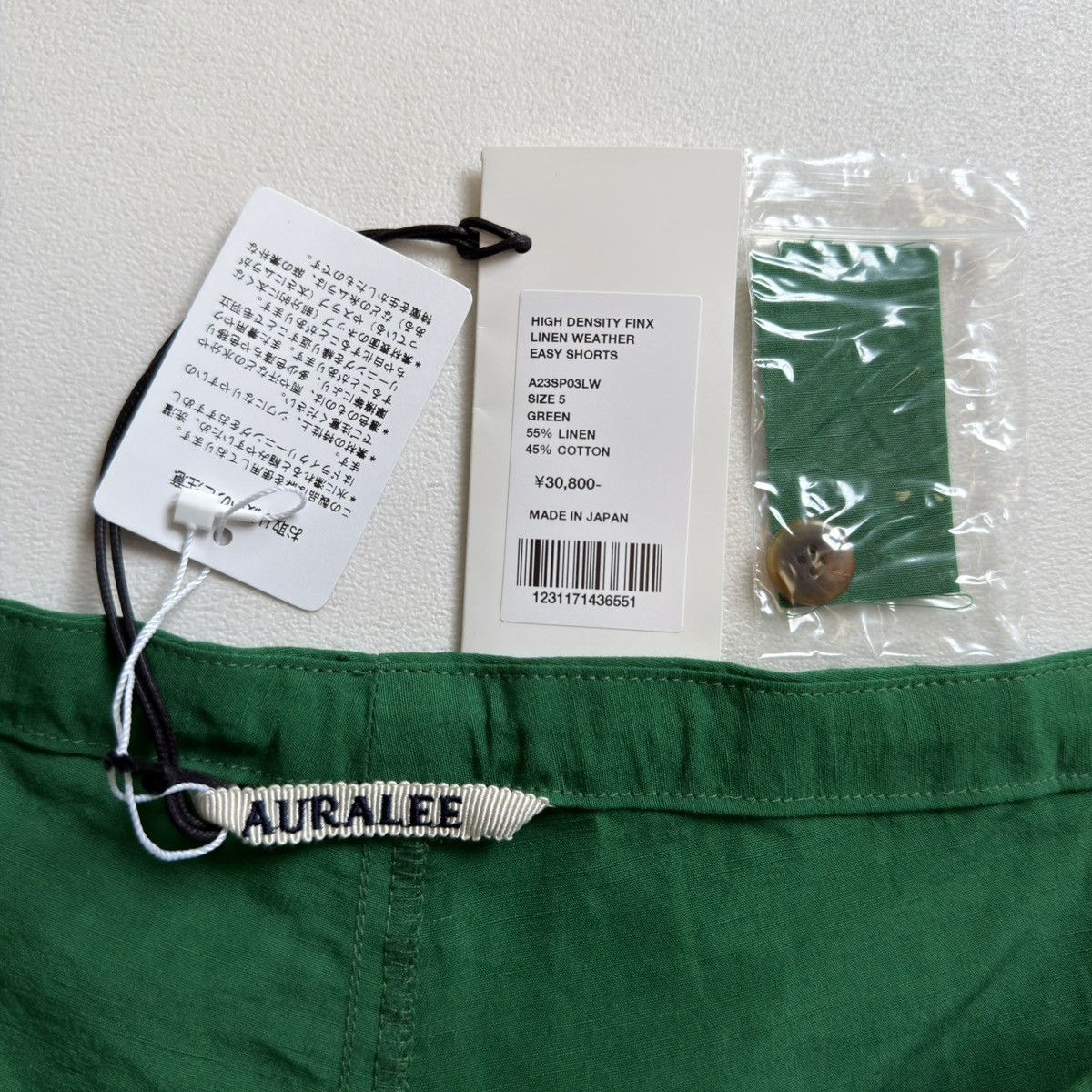 Auralee Green ‘Finx’ Linen Easy Shorts Shorts Size US 36 / EU 52 - 4 Thumbnail