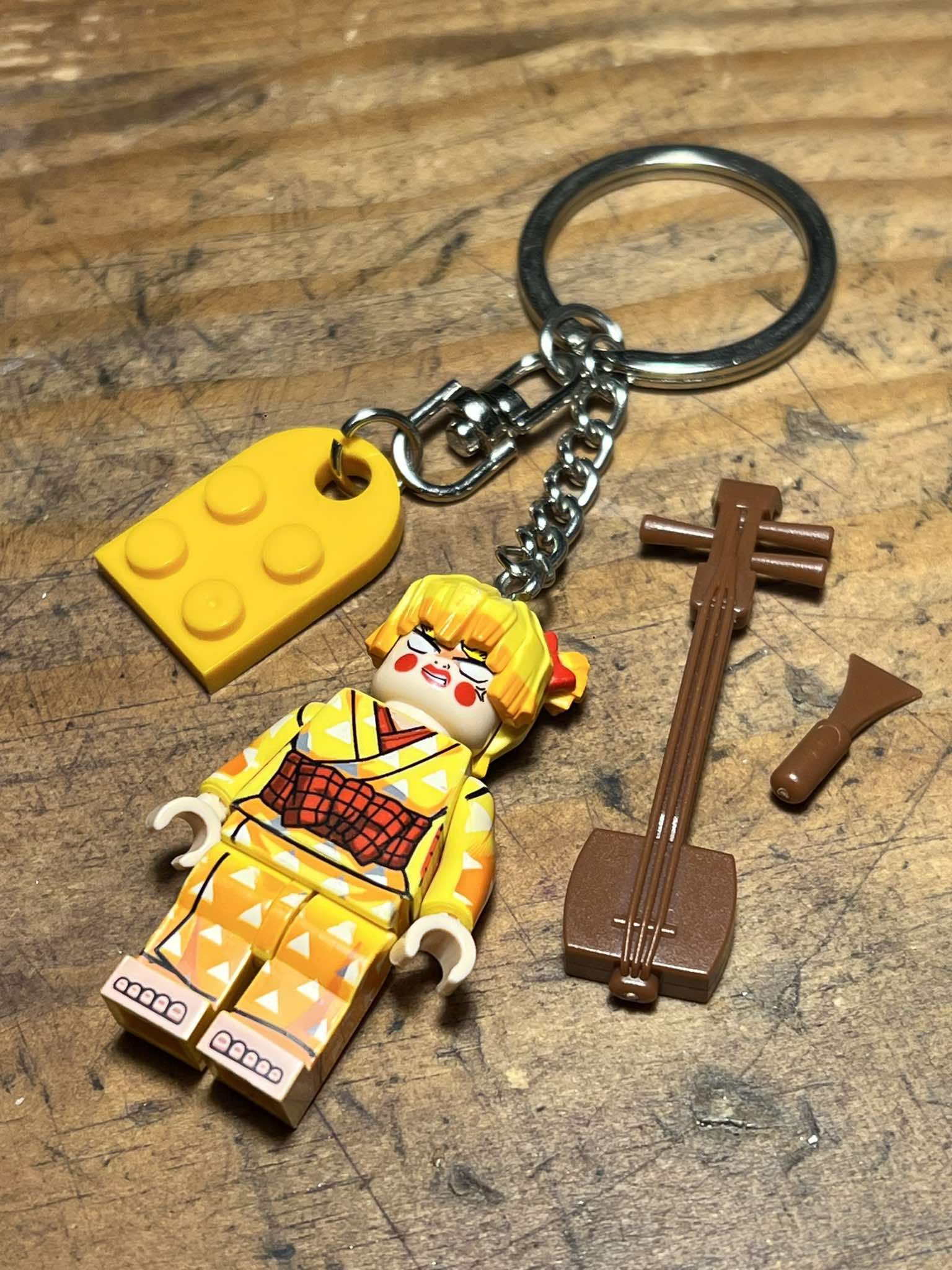 Anime Demon Slayer Zenitsu Inosuke anime minifigure keychain Size ONE SIZE - 6 Thumbnail