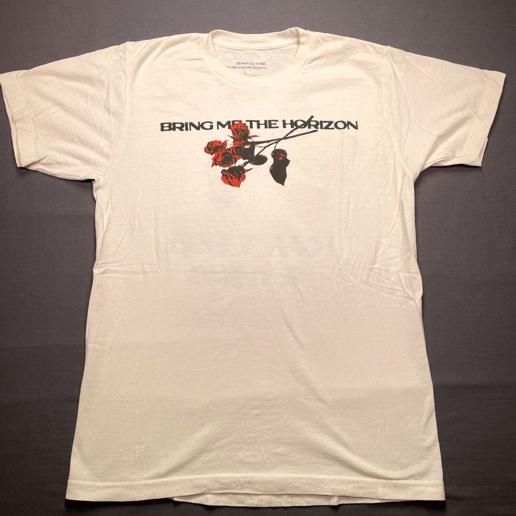Vintage VINTAGE BRING ME THE HORIZON Shirt Men L Ivory Cotton Logo Band Music Punk Rock Size US L / EU 52-54 / 3 - 3 Thumbnail