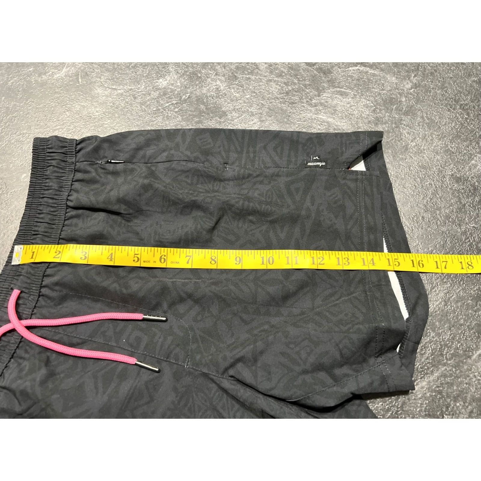 Vintage Maagmic Swim Trunks Maagmic Printed Black TribalTime Size M Medium Men Bottom Swimsuit Black Mens Size US 31 - 5 Thumbnail