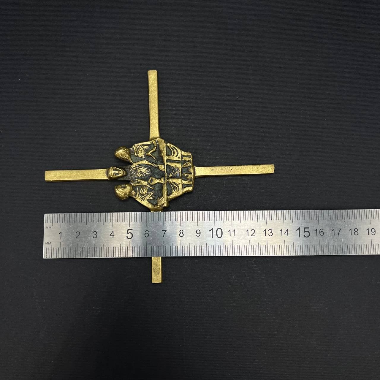 Vintage Bronze Wall Cross 14cm 1970s German Christian Art Vintage Size ONE SIZE - 8 Thumbnail