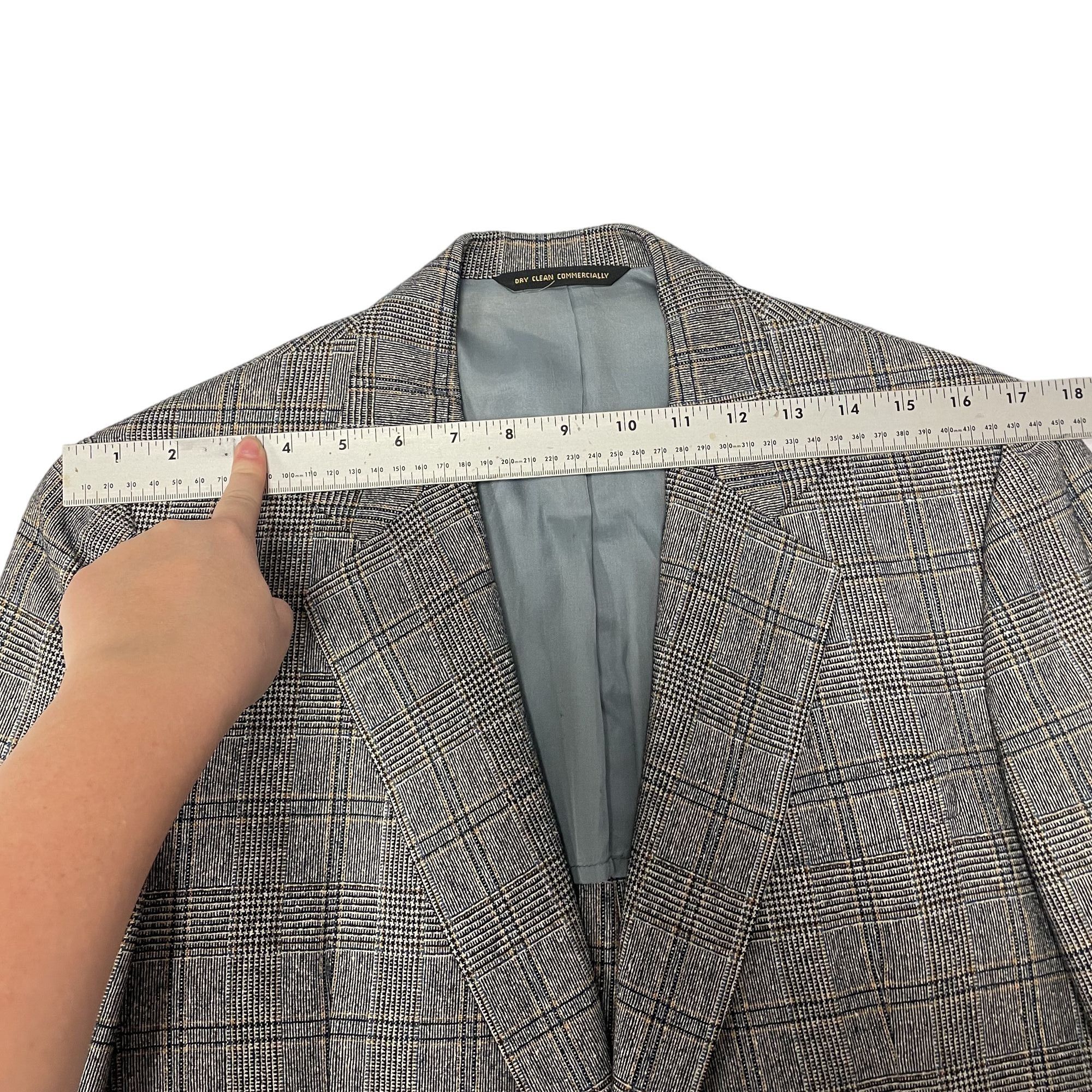 Other Vtg Famous Barr Blue Gray Sport Coat SHADOW PLAID Jacket Size 38R - 11 Thumbnail