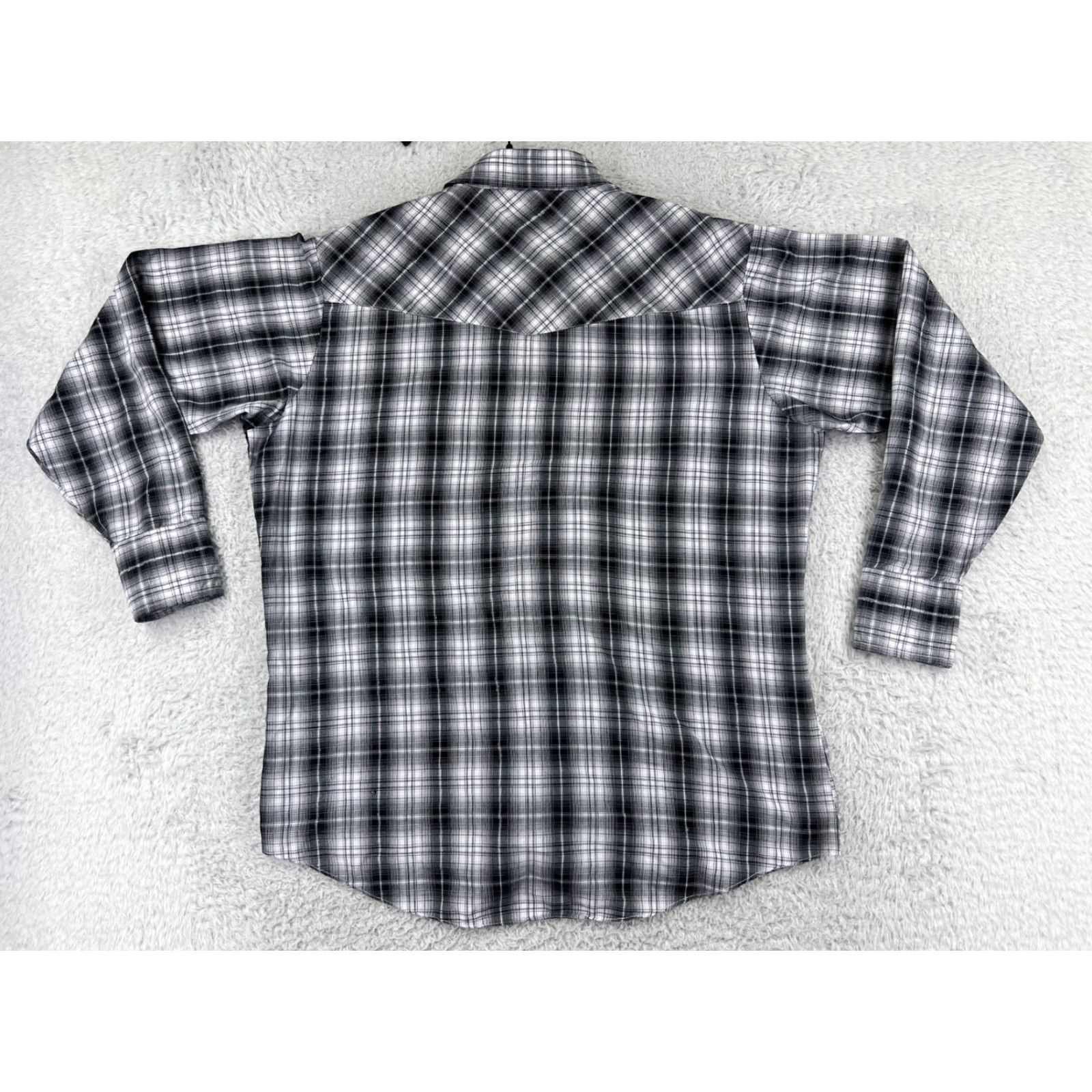 Vintage ELY Cattleman Shirt Mens Large Gray Plaid Western Pearl Snap Long Sleeve Size US L / EU 52-54 / 3 - 2 Thumbnail