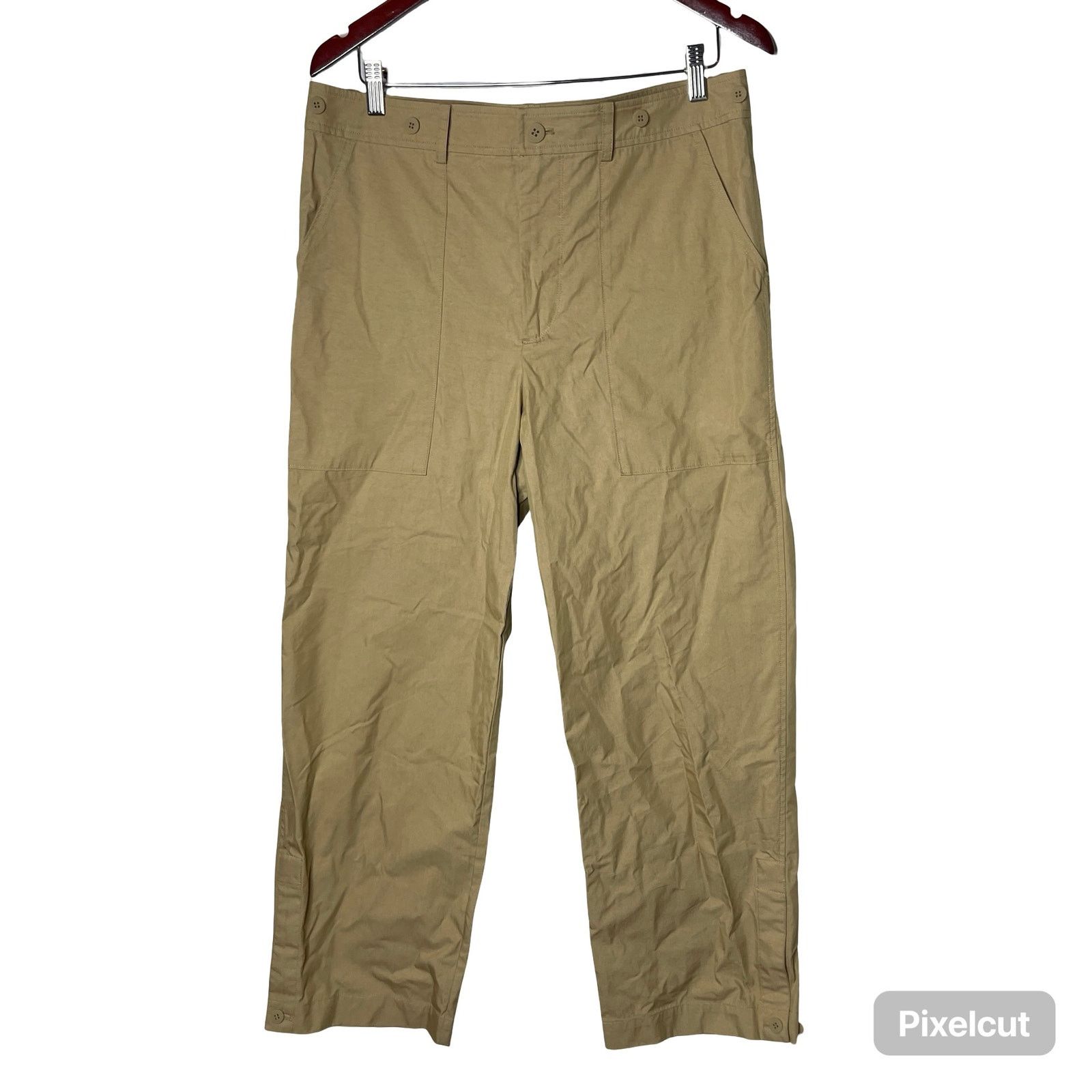 Jonathan Simkhai Simkhai tan wide leg high rise pants sz 32 Size 32" / US 10 / IT 46 - 1 Thumbnail
