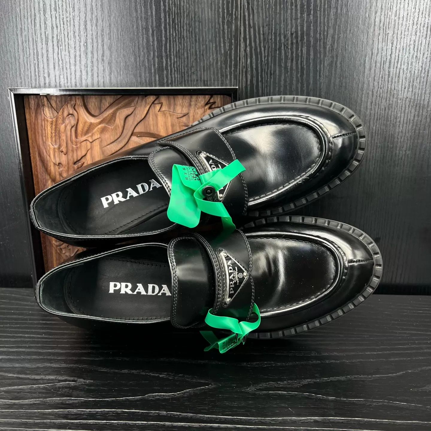Prada PRADA Chocolate Loafer Black Near New Worn 2x Size US 8.5 / IT 38.5 - 7 Thumbnail